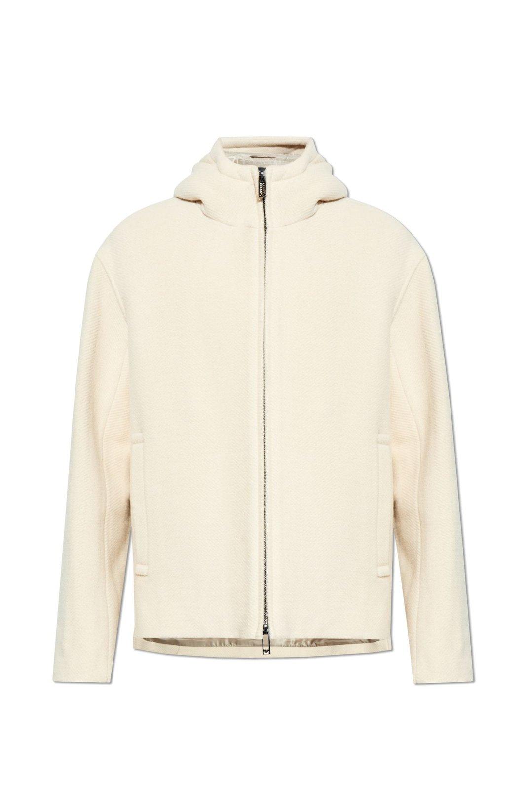 Emporio Armani Wool Jacket With Hood | italist