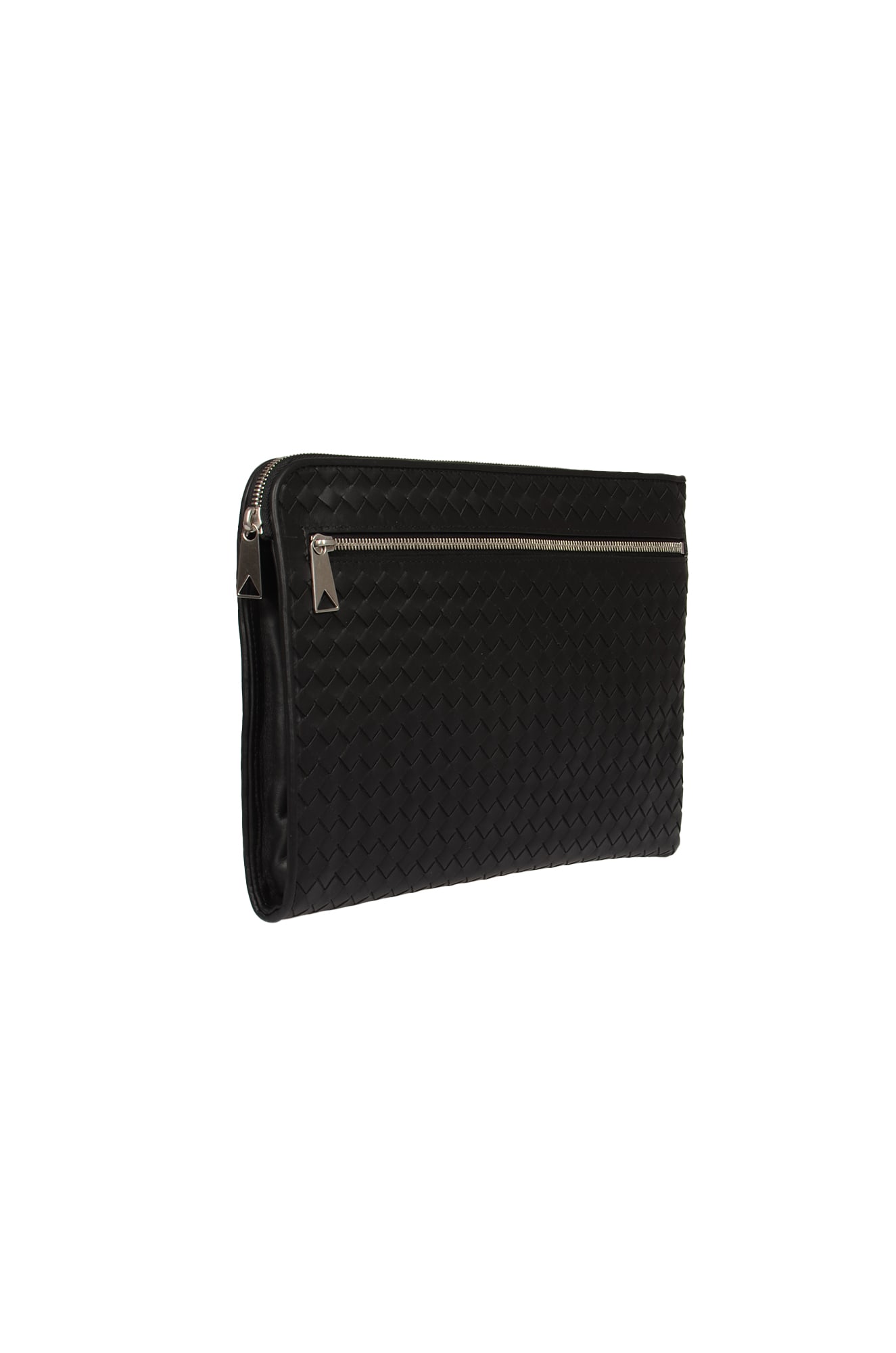 Bottega Veneta Zip Front Detail Weaved Clutch | italist