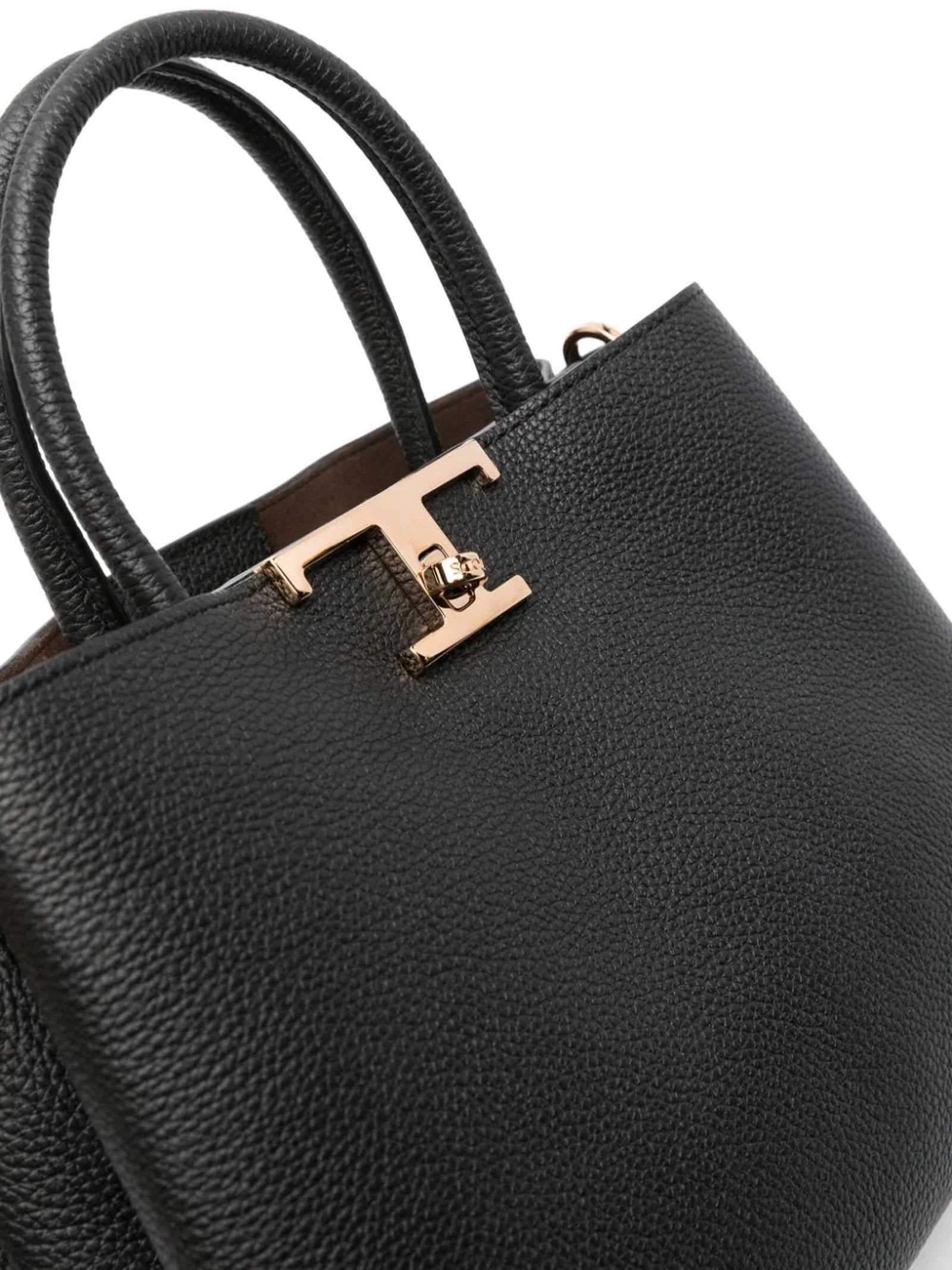 Tod's Black T Timeless Leather Tote Bag | italist