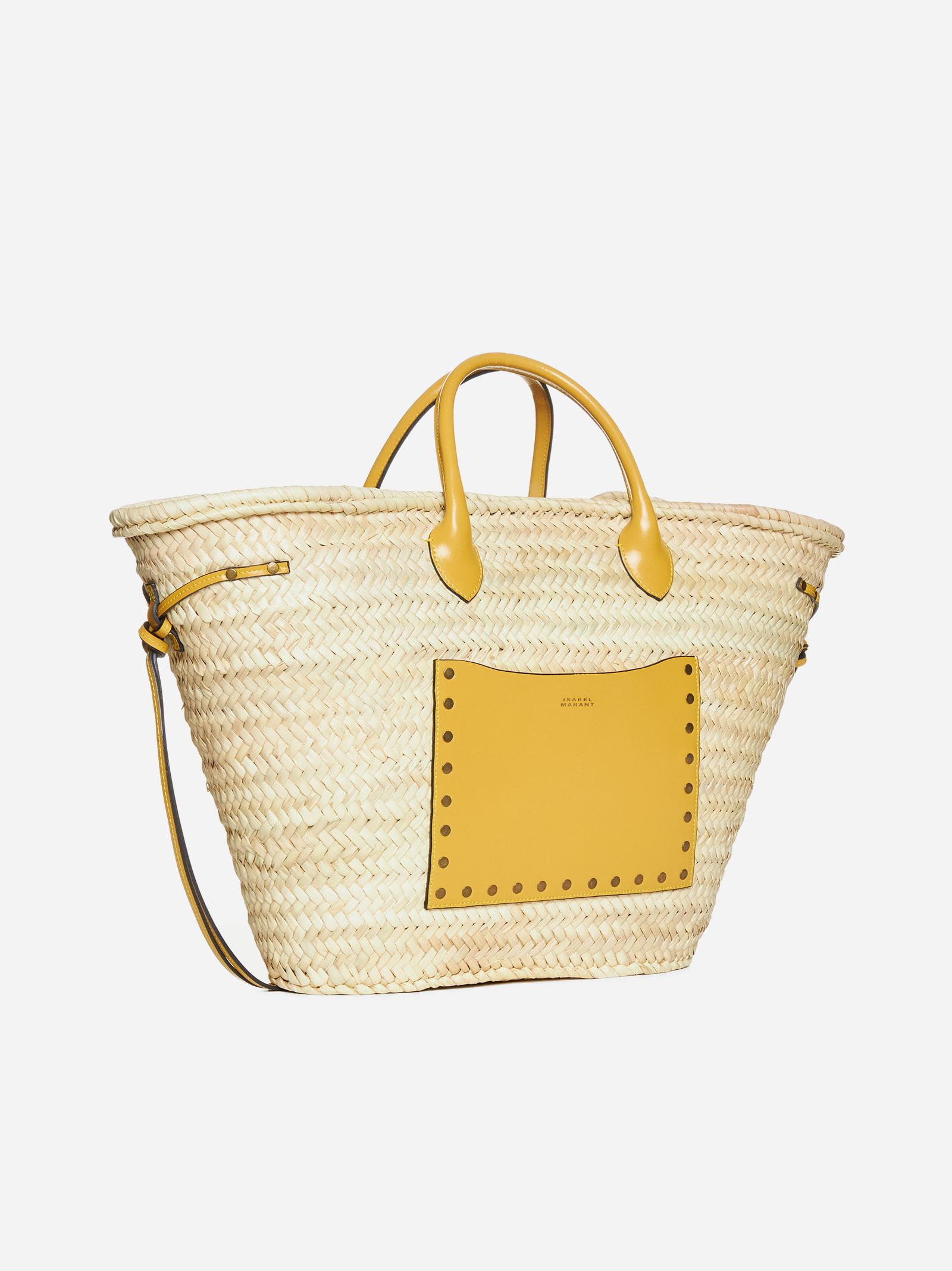 Isabel Marant Cadix Straw & Leather Tote Bag