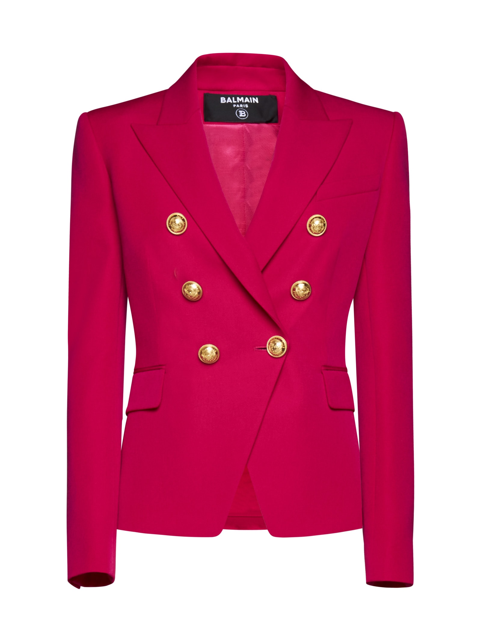 【関税込み】balmain Double-breasted blazer with logo buttons Balmain Double-breasted Blazer With Logo Buttons | italist