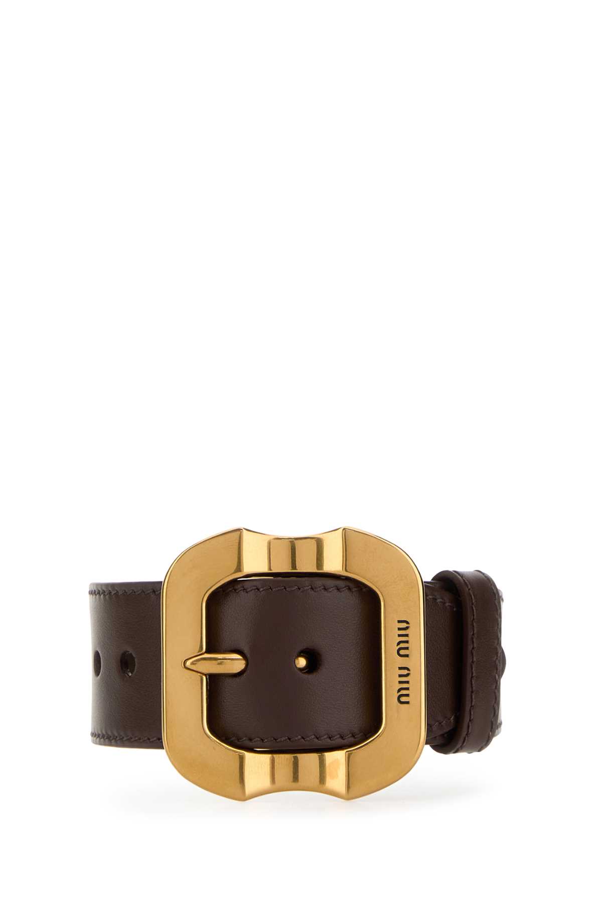 【送料&関税込】Miu Miu Brown Leather Bracelet Miu Miu Leather Bracelet In Brown | ModeSens