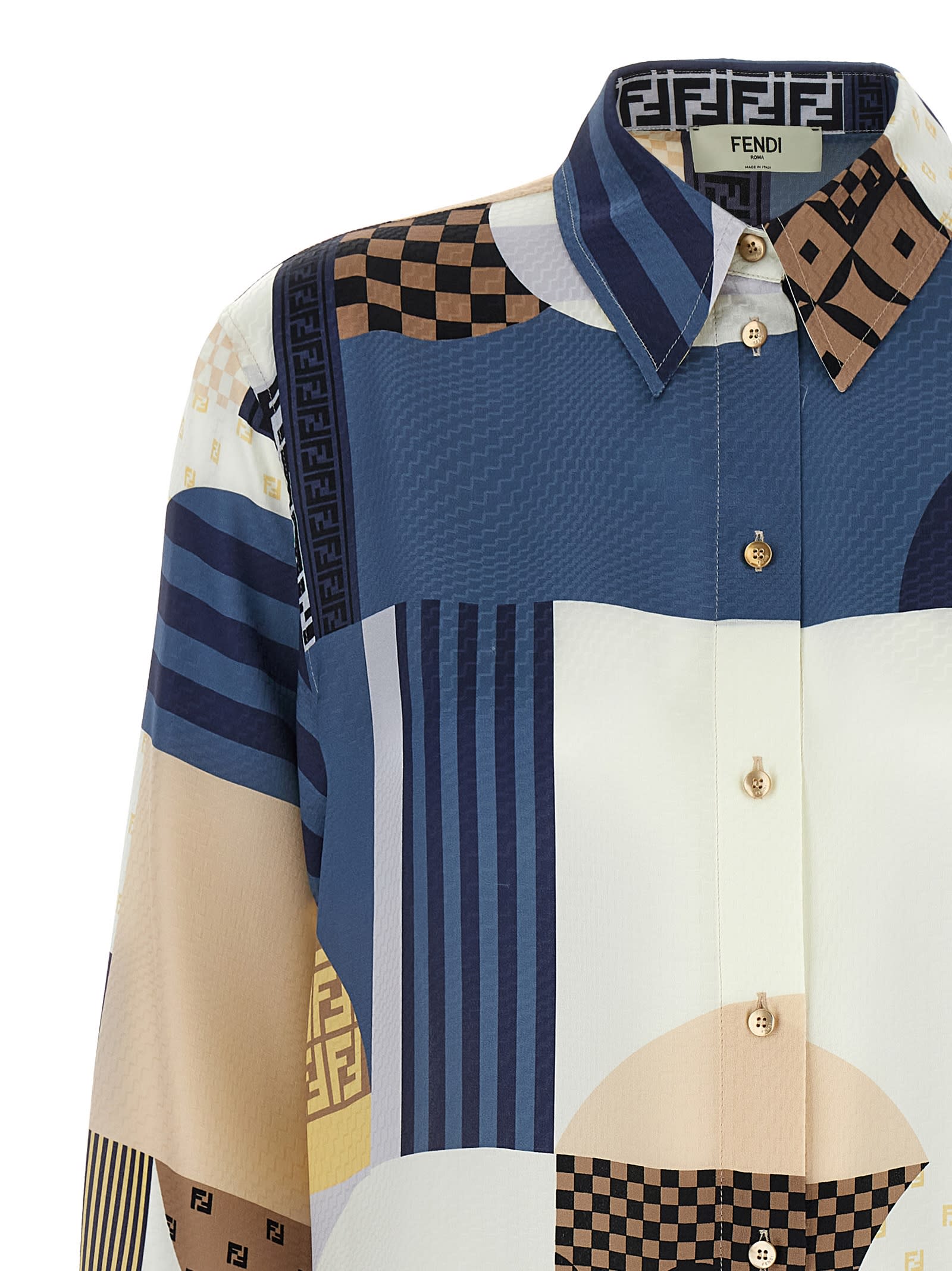 Fendi Patchwork Silk Shirt | italist