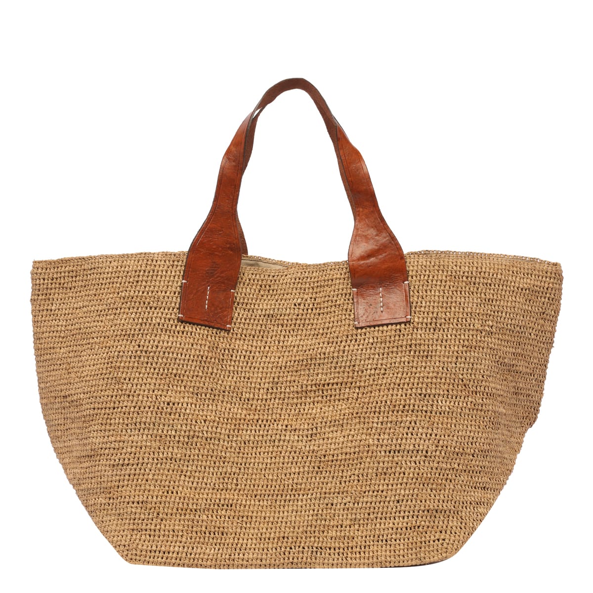 トートバッグ IBELIV SS25 VANILLA BAG (VANILLA TEA) Tote bag in crocheted RAFFIA - Handbag | IBELIV