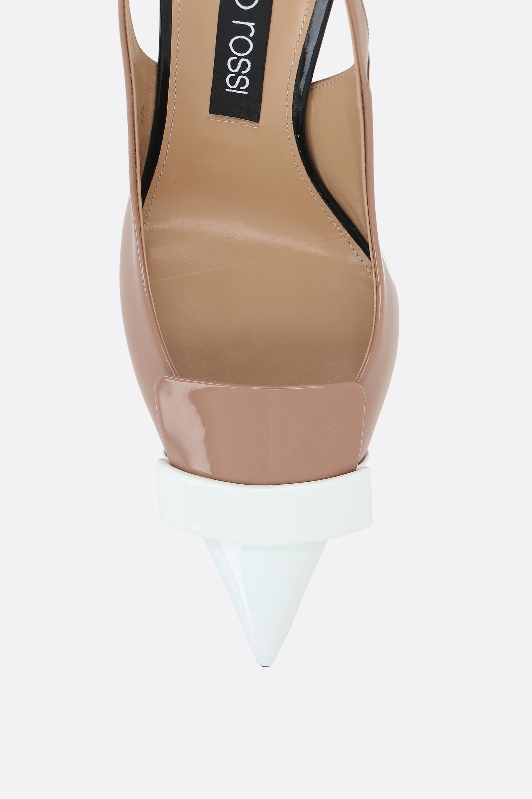 Sergio Rossi Sr1 Slingbacks In Bicolor Patent Leather