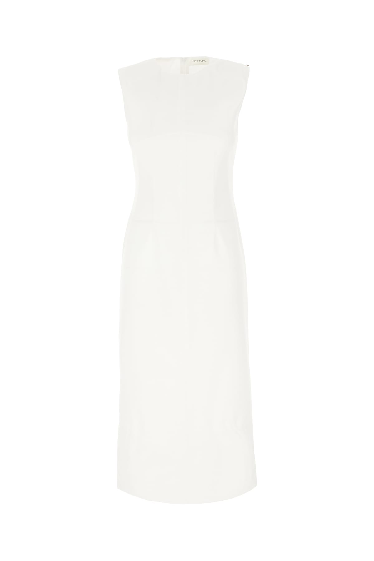 white polyester padded cariddi dress