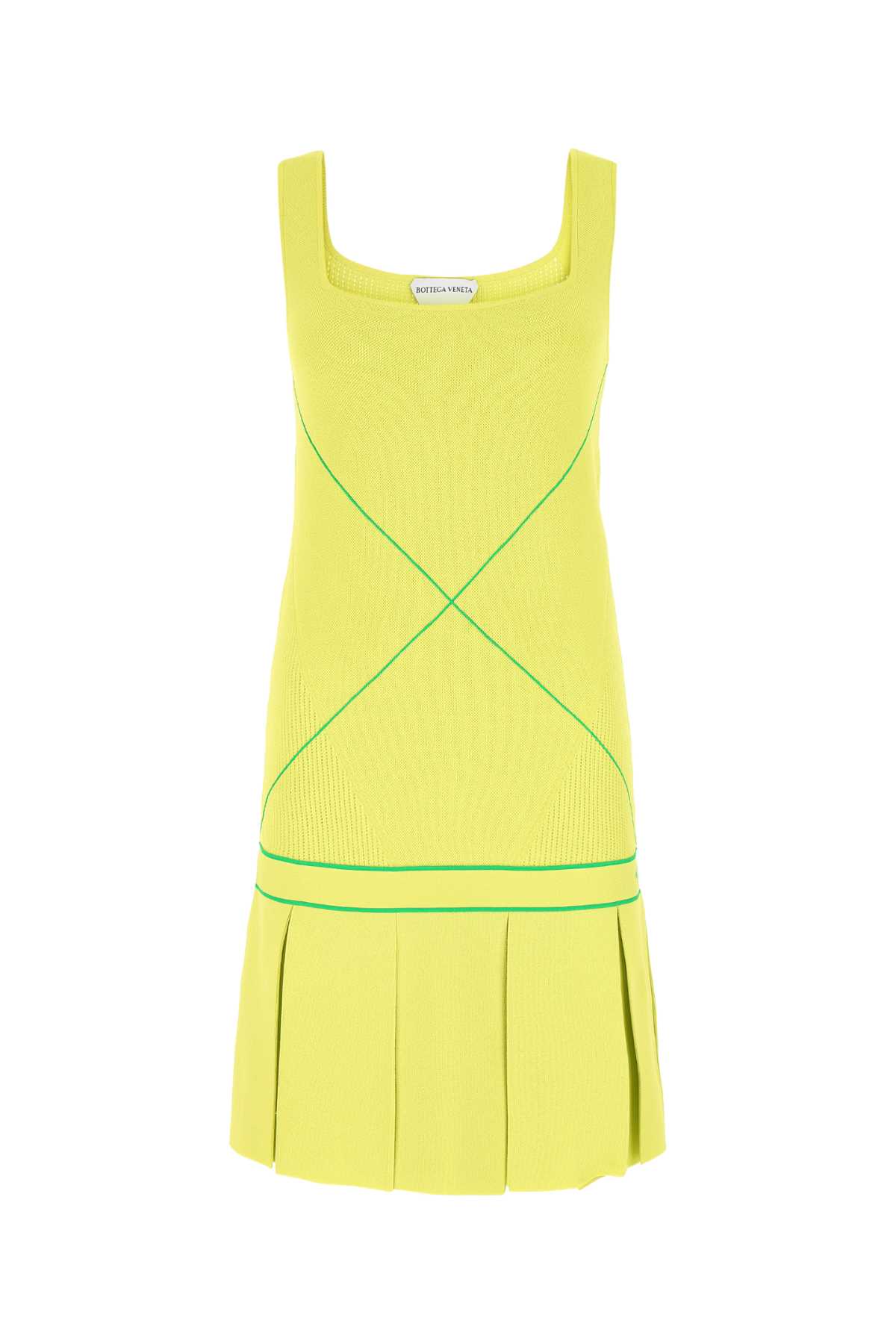 acid green viscose blend dress