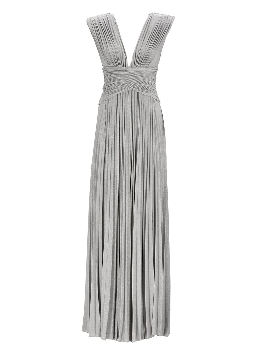 sleeveless pleated long dress