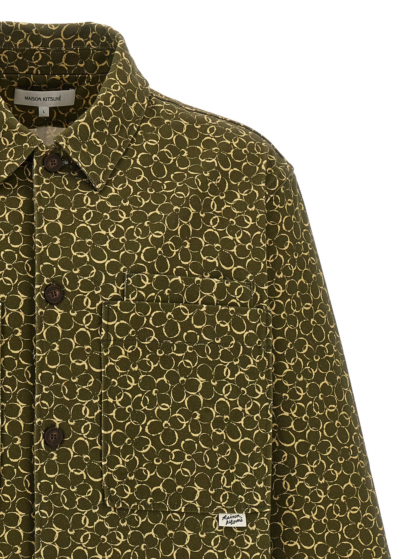 Tシャツ・カットソー MAISON KITSUNE Floral print overshirt (MM00401WW4017 O360) Maison Kitsuné Floral Print Overshirt | italist