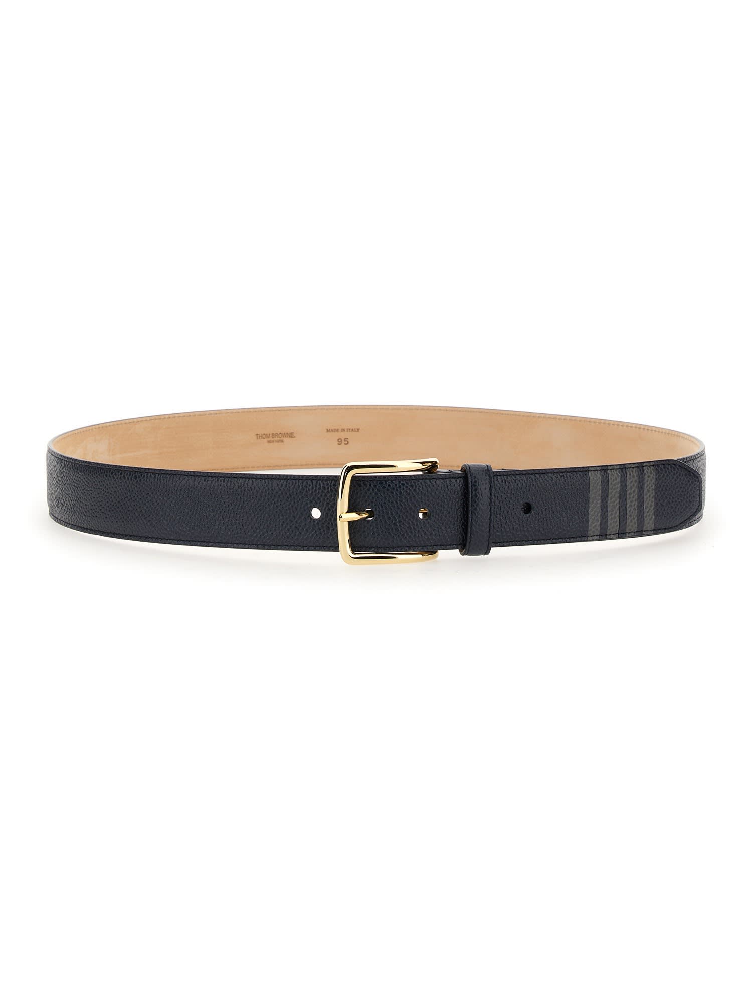 BURBERRY 4cm Logo-Embossed Leather Belt for Men