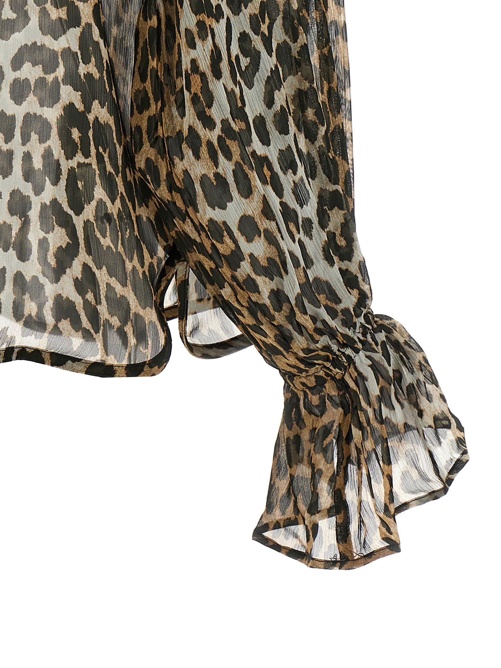 Ganni Leopard Chiffon Shirt | italist