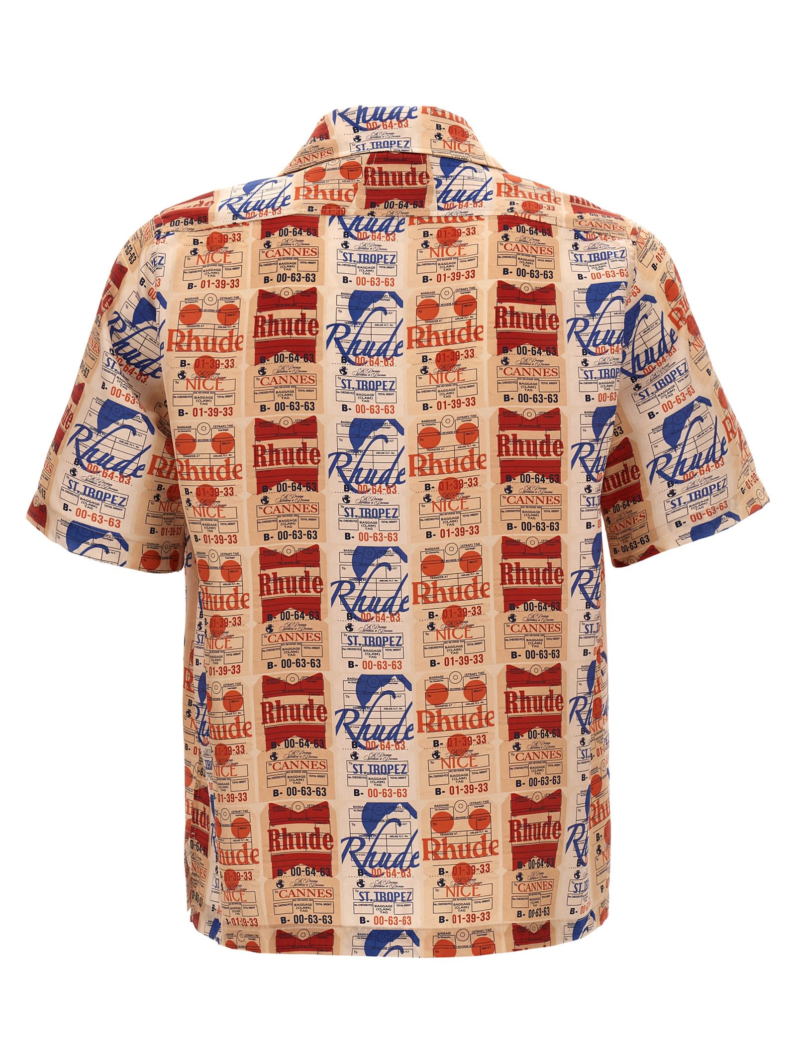 【関税込み】Rhude レッド＆タン Voyage De Rhude シャツ Red & Tan 'Voyage De Rhude' Shirt by Rhude on Sale