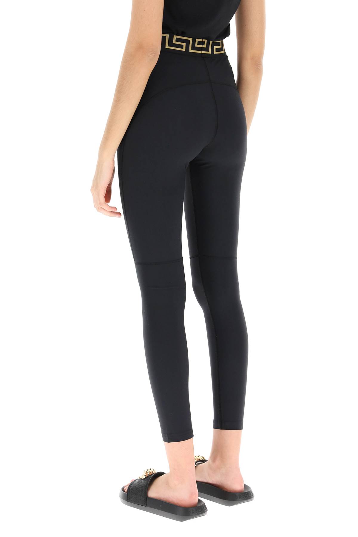 Leggings Versace Black size S International in Polyester - 40895546