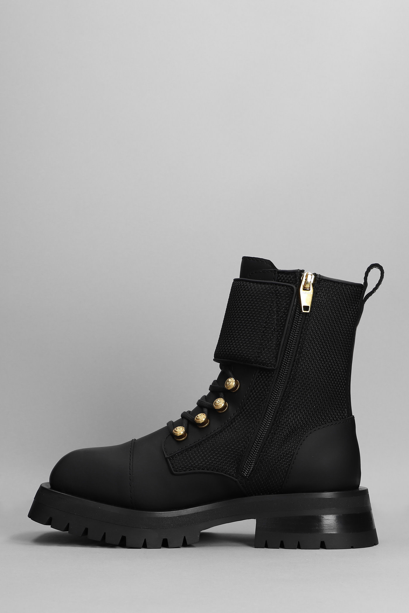 Balmain Charlie Monogram Lace-Up Army Booties