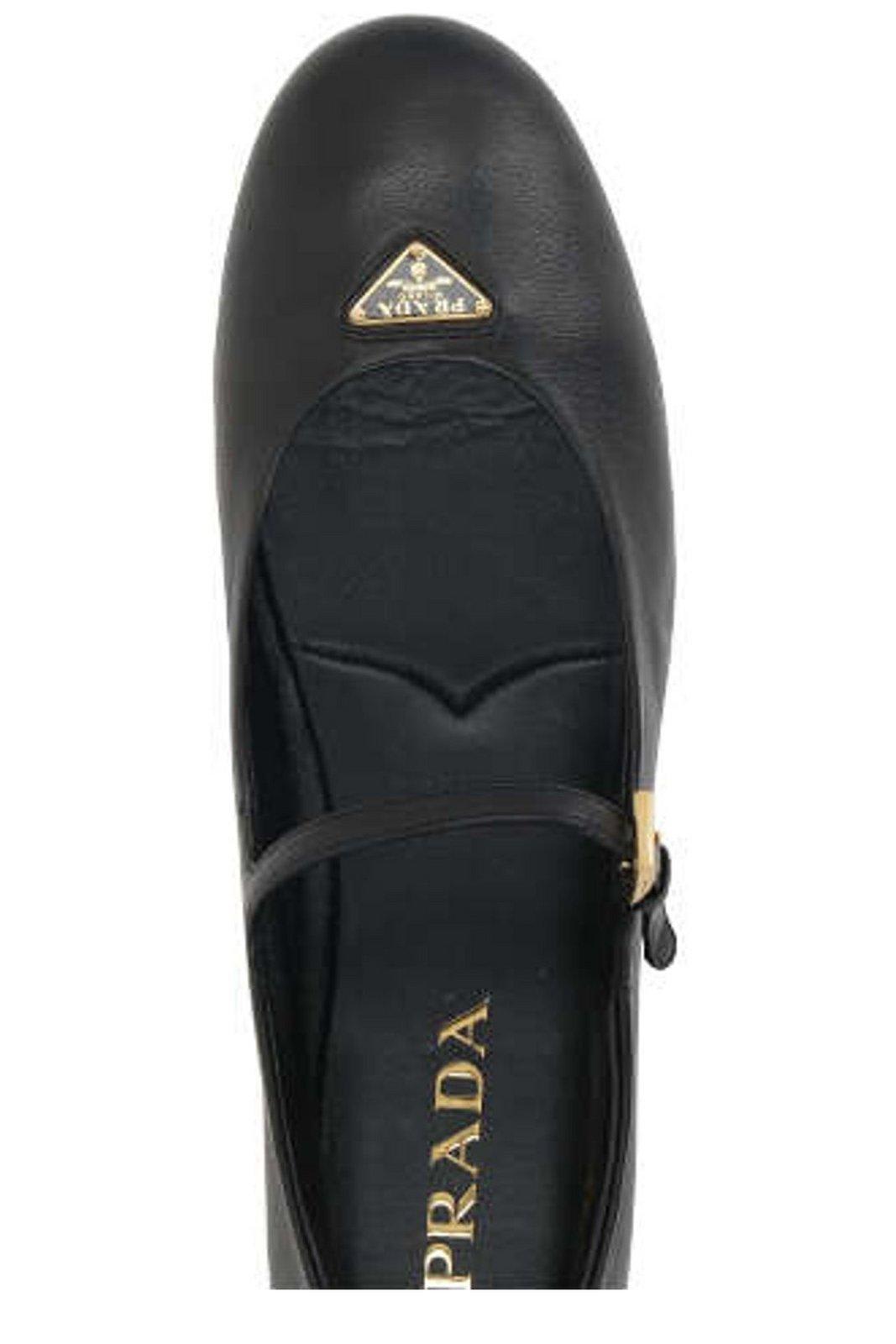 Prada Leather Ballerina With Logo Triangle | italist, ALWAYS