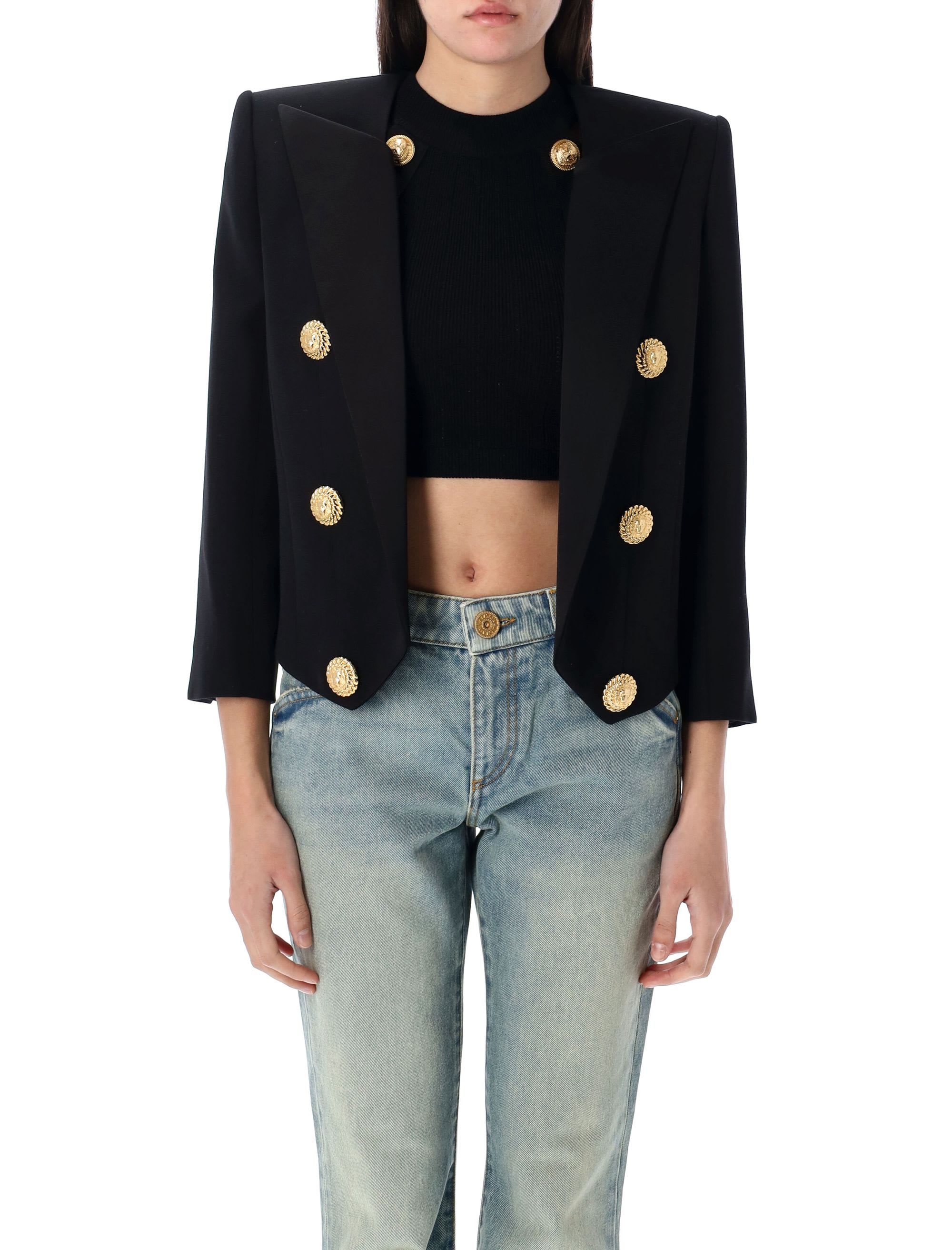 ジャケット BALMAIN SS24 SINGLE-BREASTED JACKET (CF1SE055_WC090PA) Balmain women's Combined single-breasted jacket - buy for