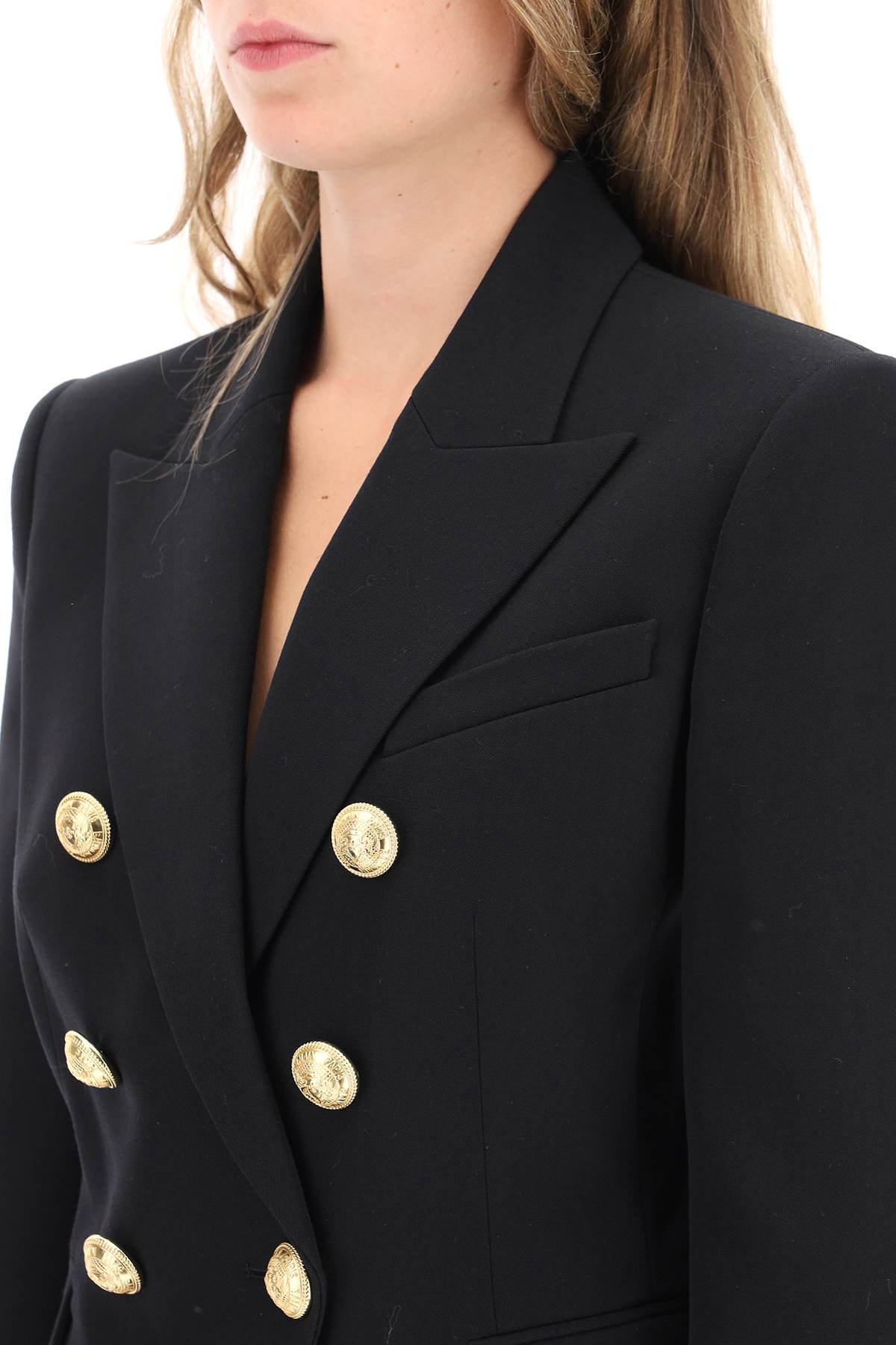 【送料&関税込】Balmain Grain De Poudre Double-breasted Jack Grain de poudre blazer black black - Men | BALMAIN