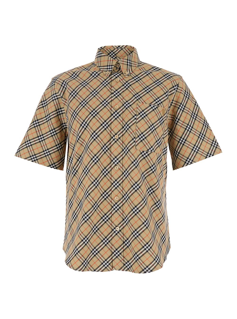 Tシャツ・カットソー Burberry CAMICIE OXFORD A QUADRI MANICA CORTA Burberry Beige Shirt | italist