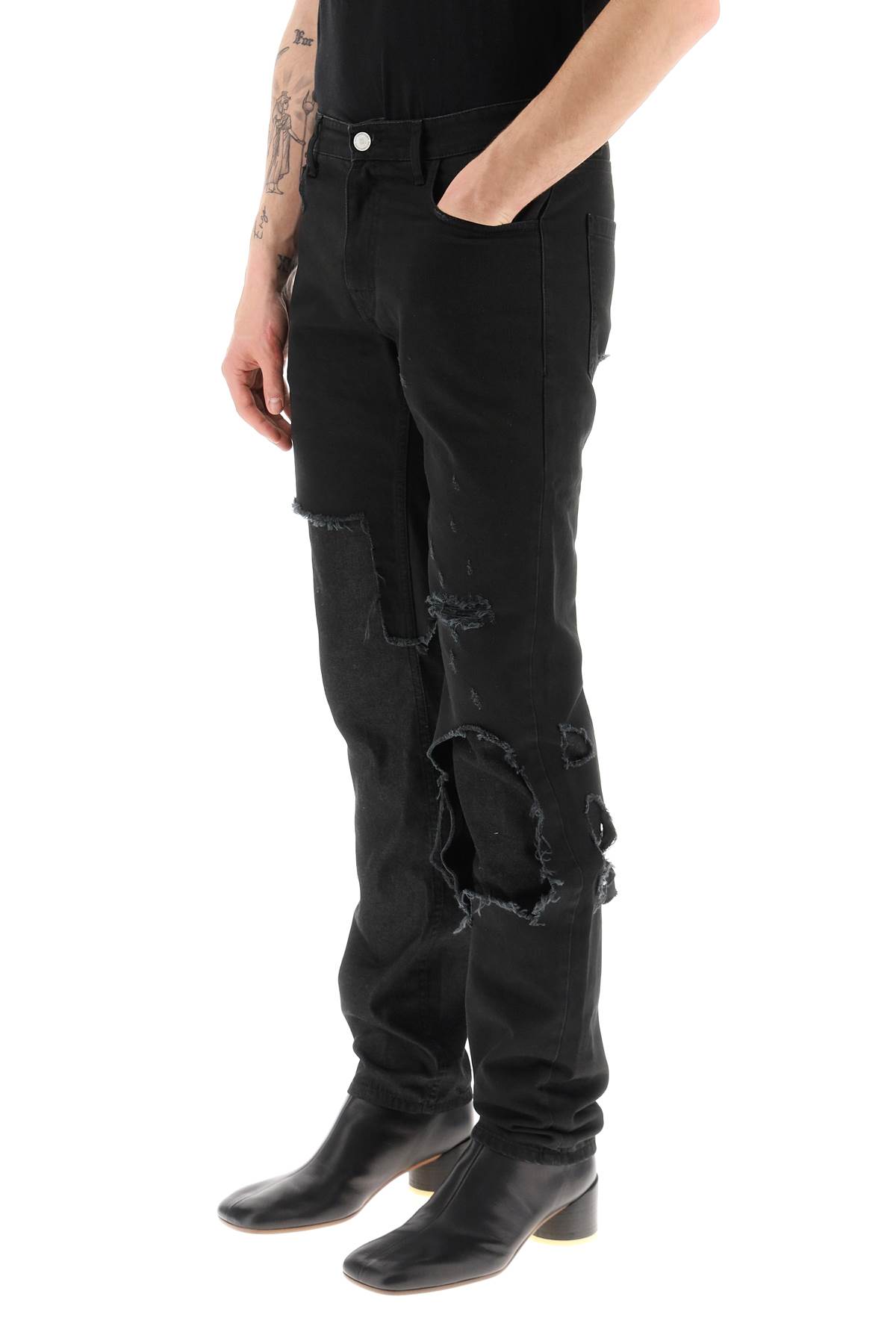 Raf Simons Double-layered Destroyed Jeans | italist, ALWAYS LIKE A