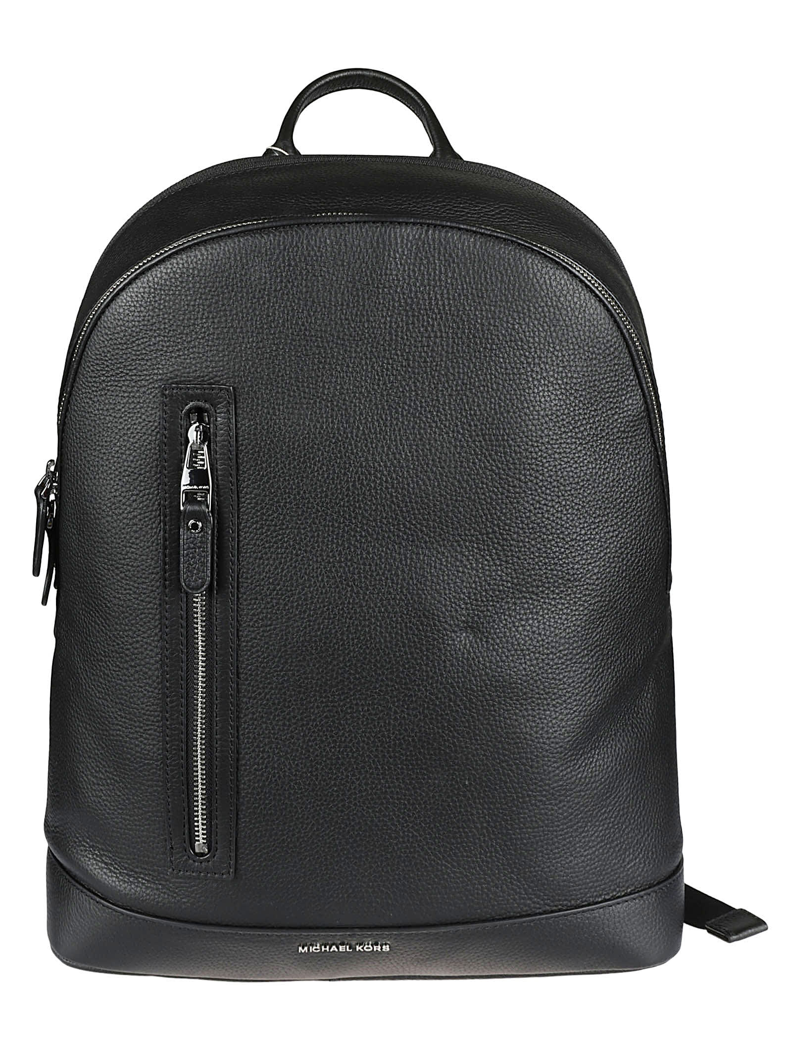 Michael Kors Mens Black Hudson Slim Pebbled Leather Backpack