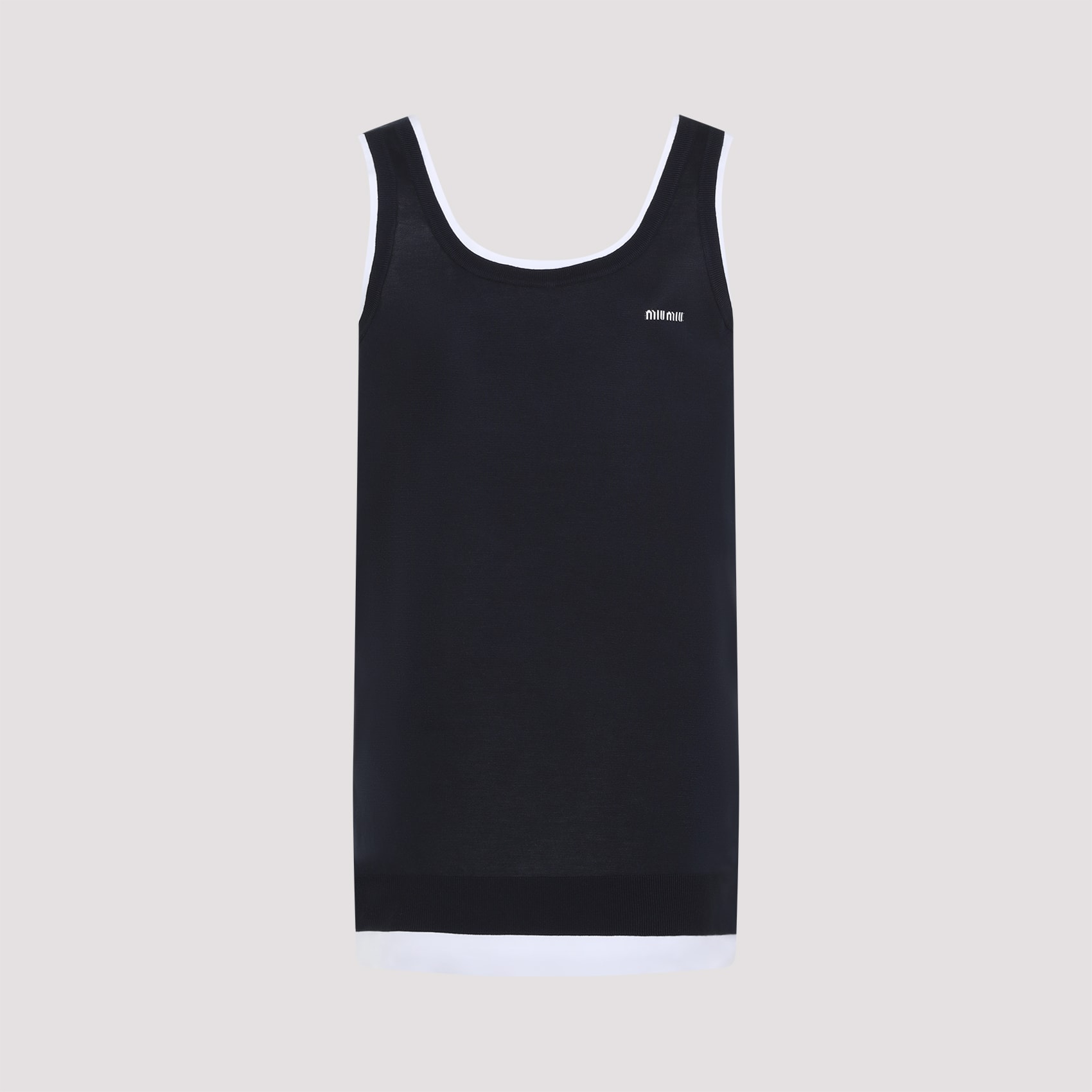ワンピース MIUMIU MIDNIGHT BLUE STRETCH SILK BLEND DRESS Miu Miu Midnight Blue Stretch Silk Blend Dress | italist