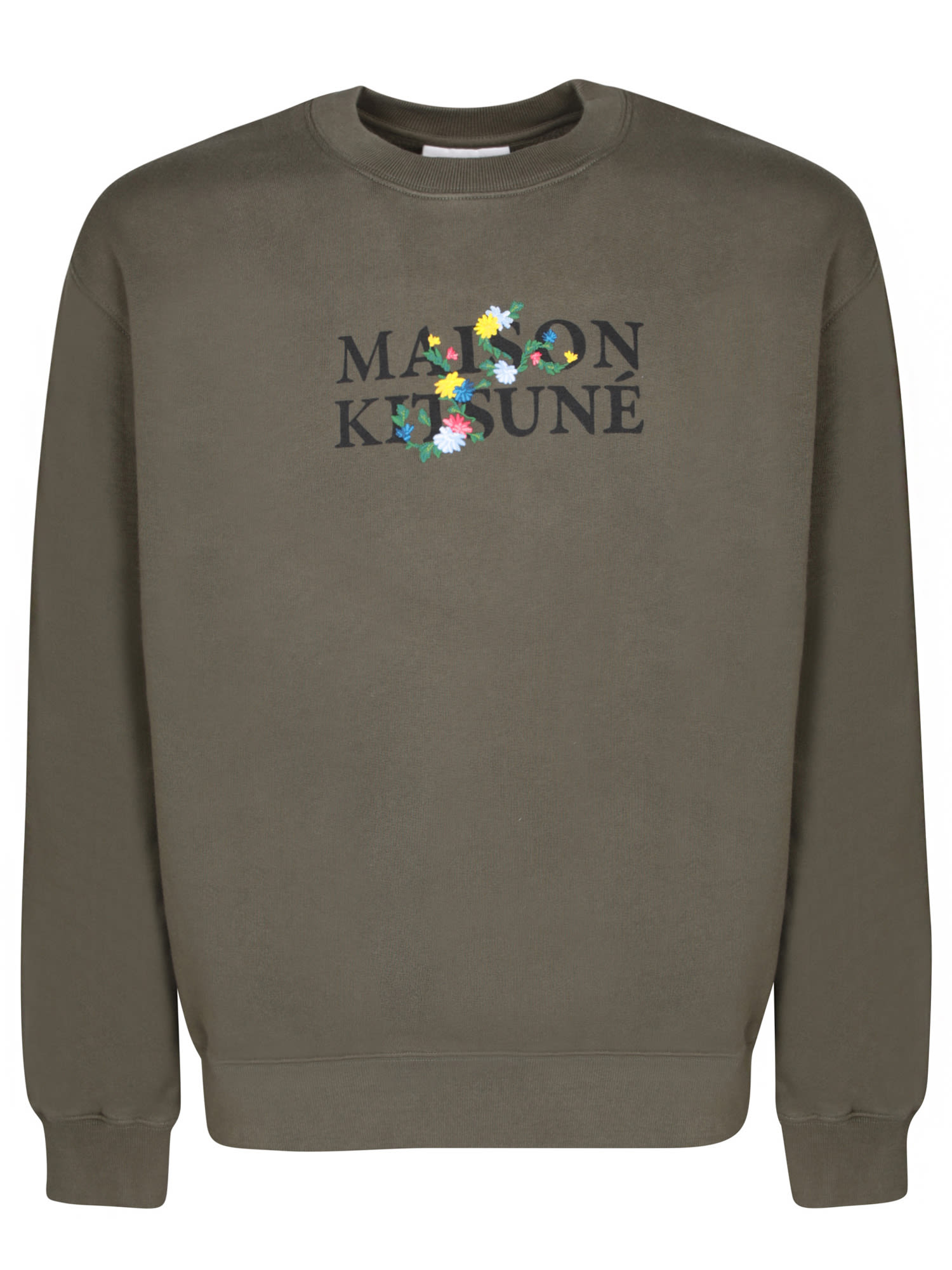 【送料&関税込】Maison KitsunAC Flowers Military Green Sweat Maison Kitsuné Flowers Military Green Sweatshirt | italist
