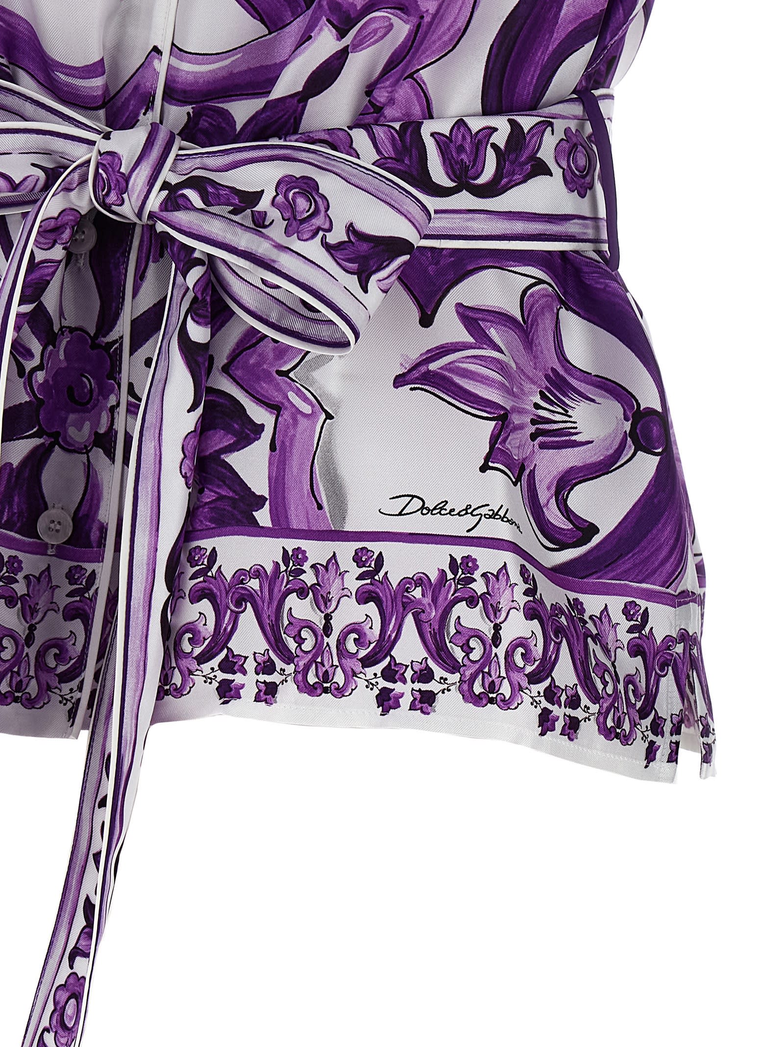 Dolce & Gabbana 'maiolica' Print Pajama Shirt | italist Dolce & Gabbana 'maiolica' Print Pajama Shirt | italist