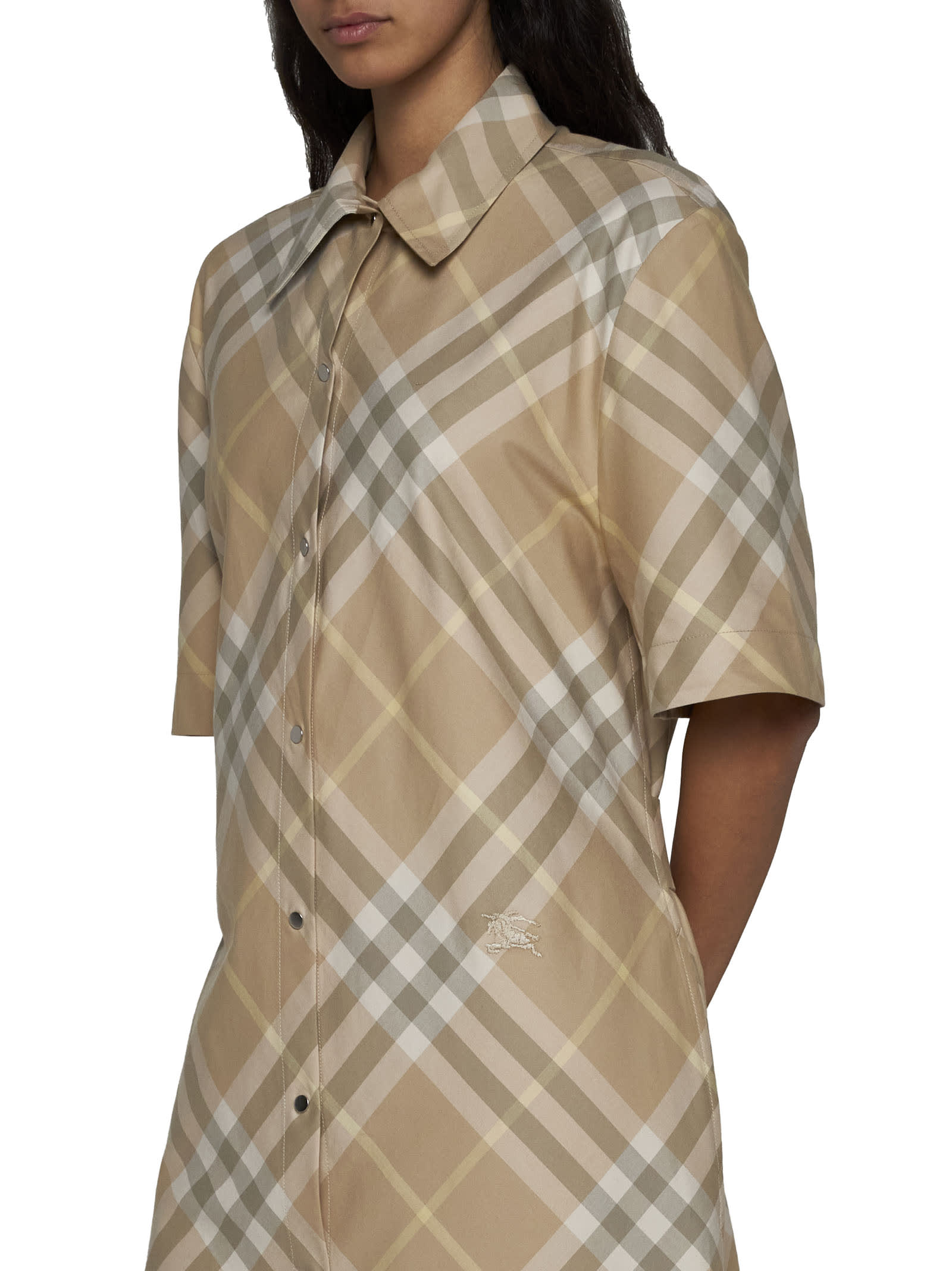 【送料&関税込】Burberry Check Motif Yellow Dress-shirt Burberry Check Motif Yellow Dress-shirt | italist