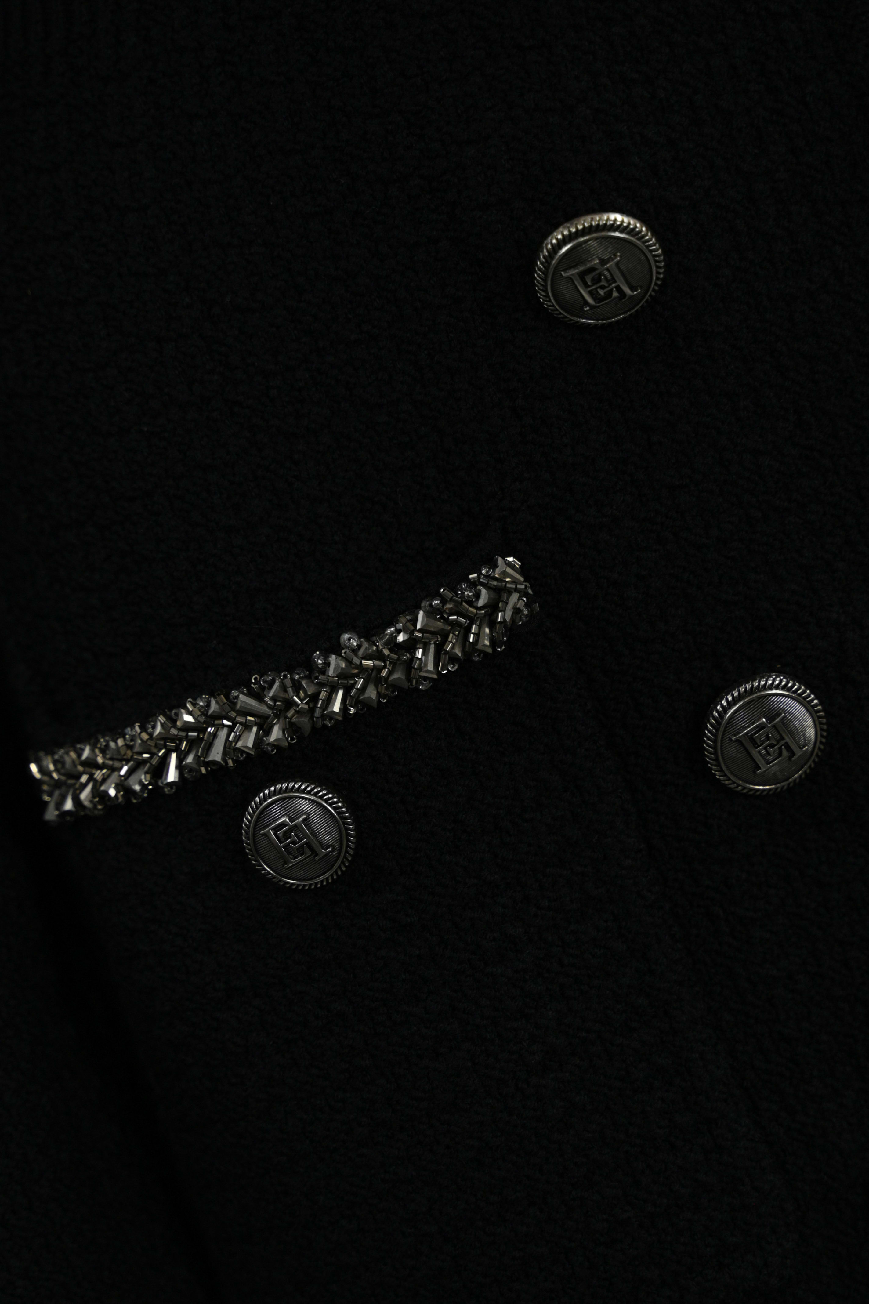 パーティードレス ELISABETTA FRANCHI Robe manteau in boucle wool with embroid Elisabetta Franchi Robe Manteau Dress In Boucle' Wool
