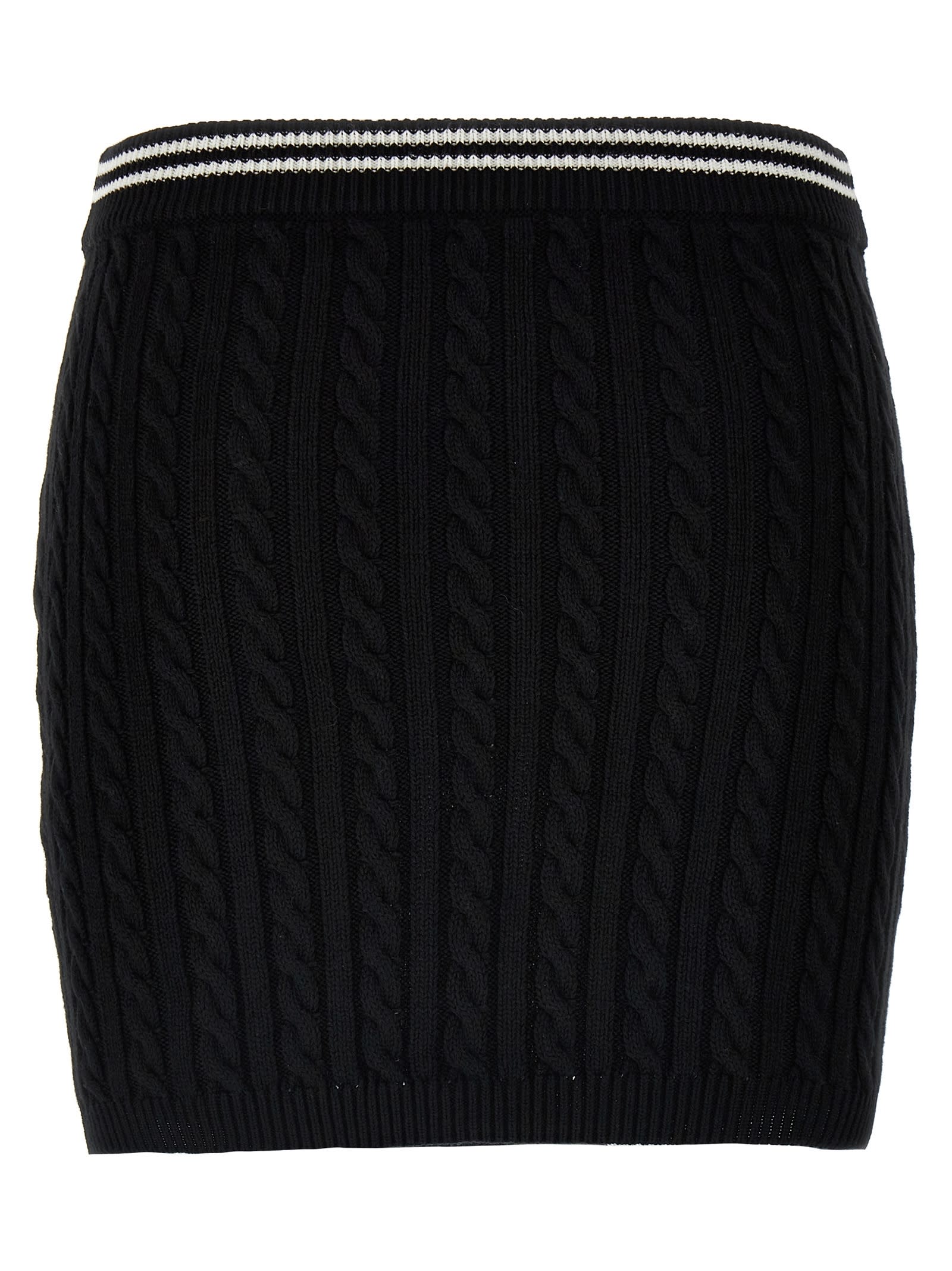 Alessandra Rich Black Cotton Mini Skirt | italist