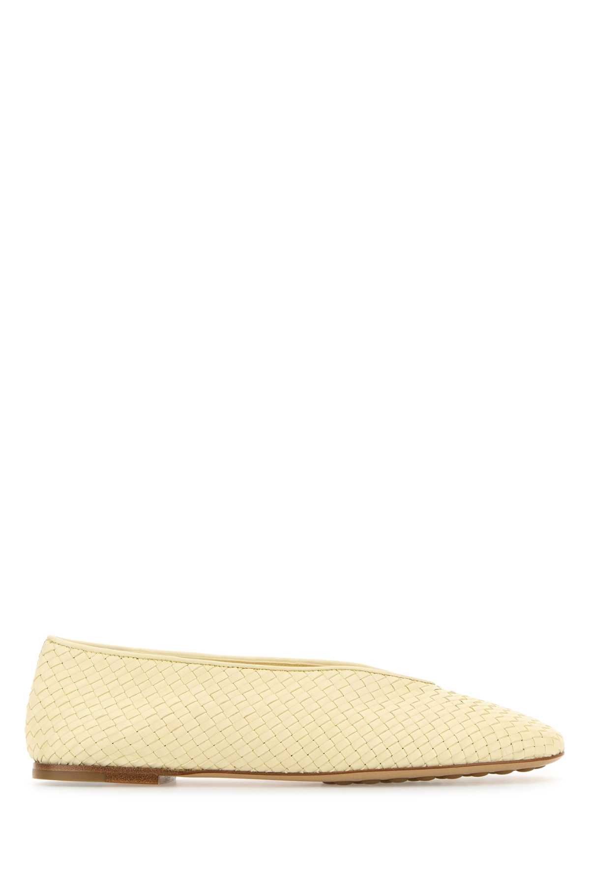 バレエシューズ BOTTEGA VENETA PASTEL YELLOW LEATHER ROSA BALLERINAS Bottega Veneta Pastel Yellow Leather Rosa Ballerinas