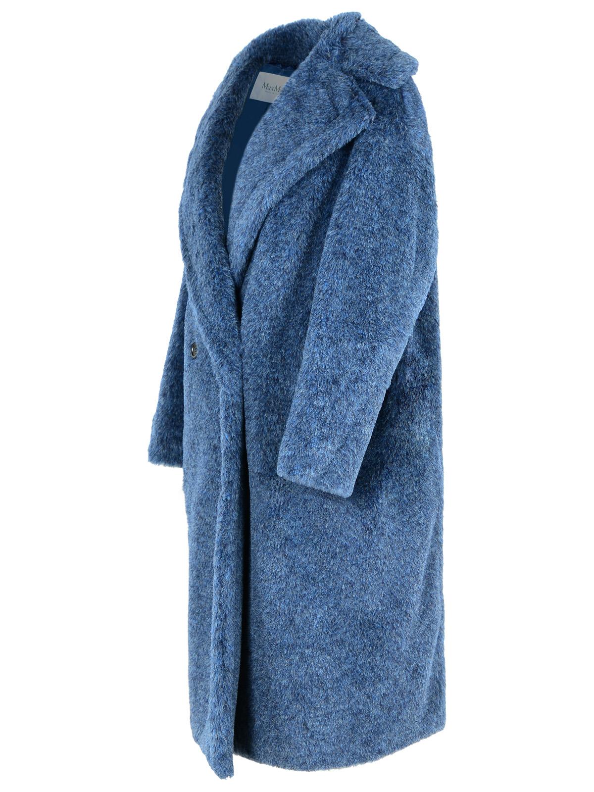 Max Mara 'zebra' Blue Alpaca Blend Coat | italist
