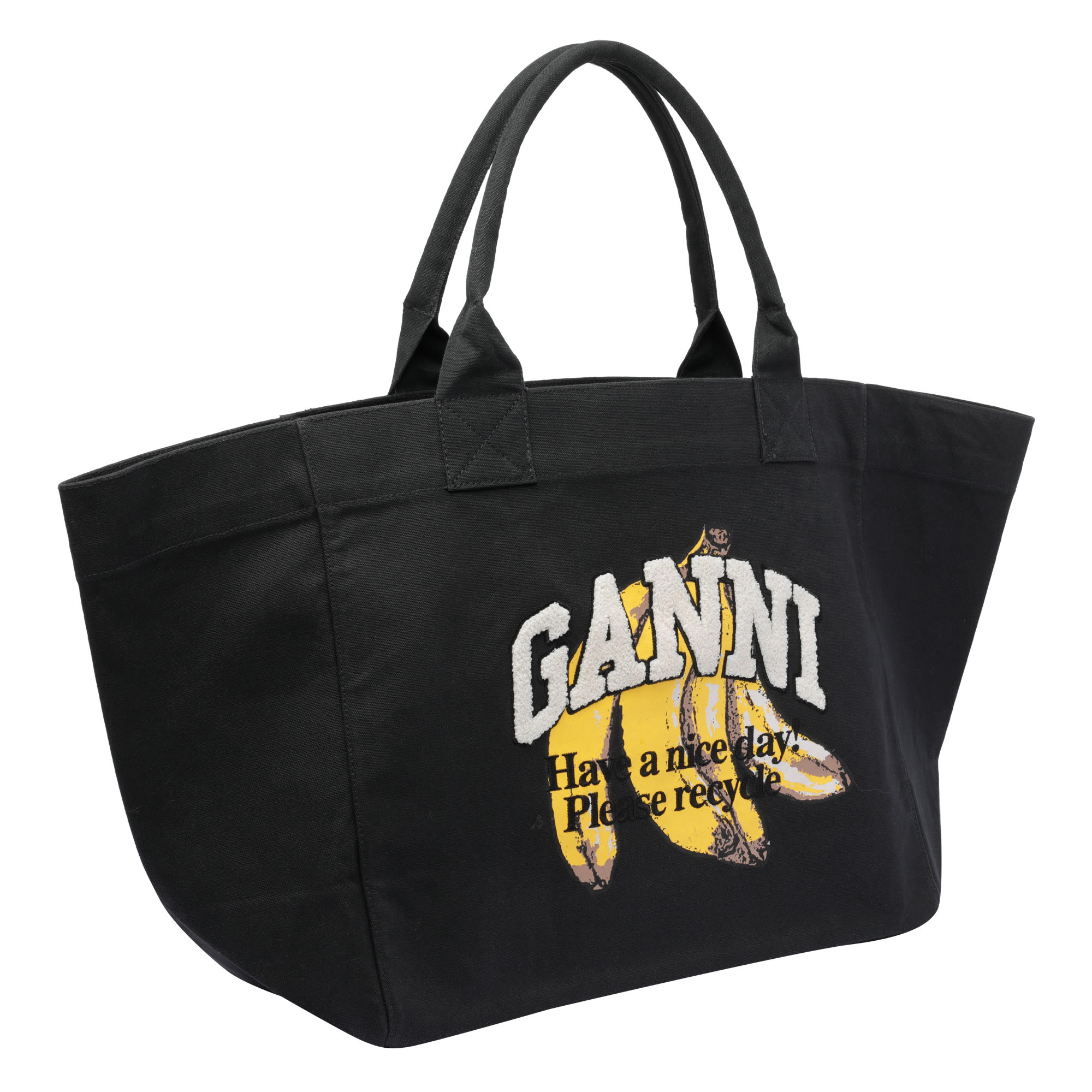 Ganni ■ FW25/ Shopper Xxl Banana Print - Black Black Black XXL Banana Print Tote | GANNI SE