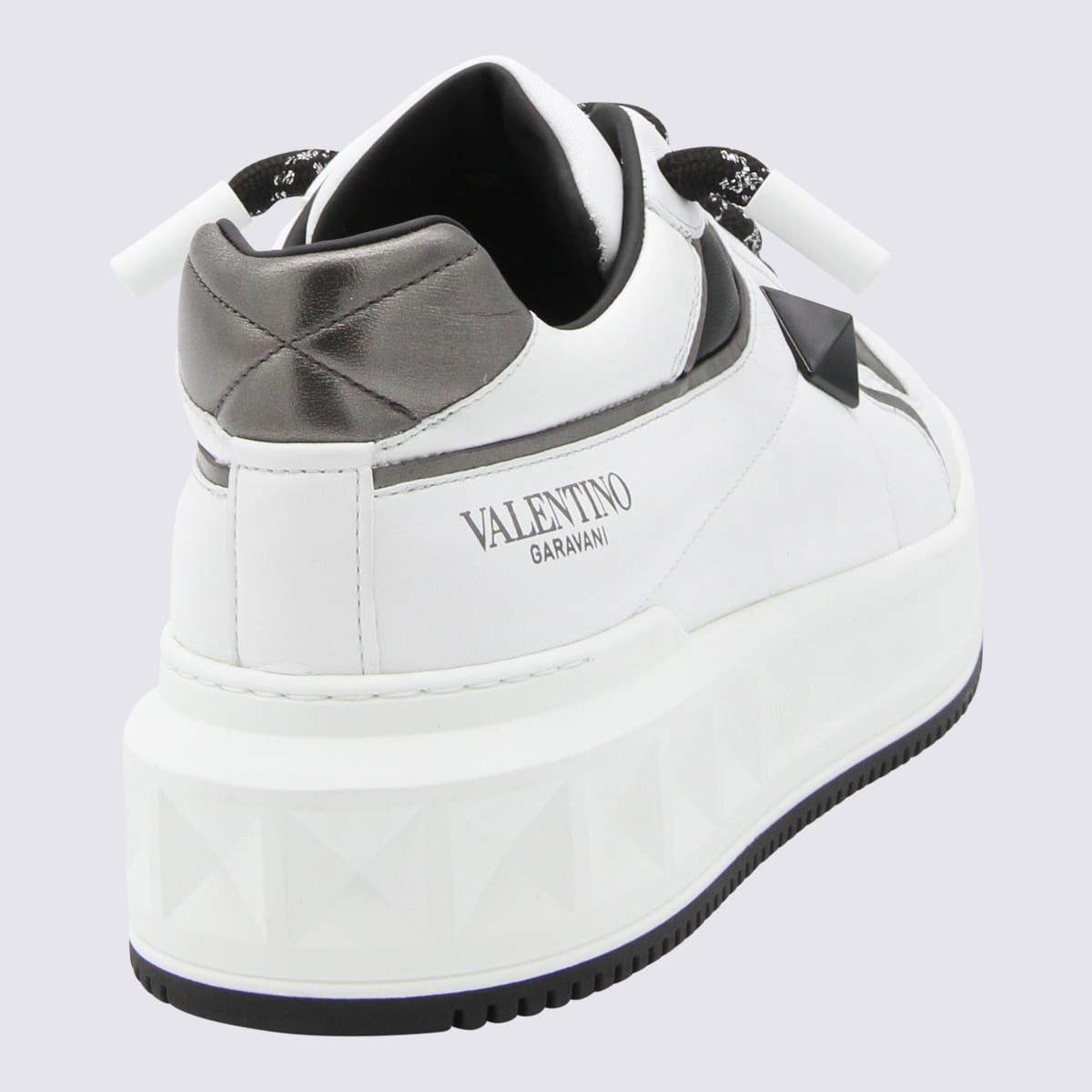 Valentino Garavani White And Black Leather Sneakers