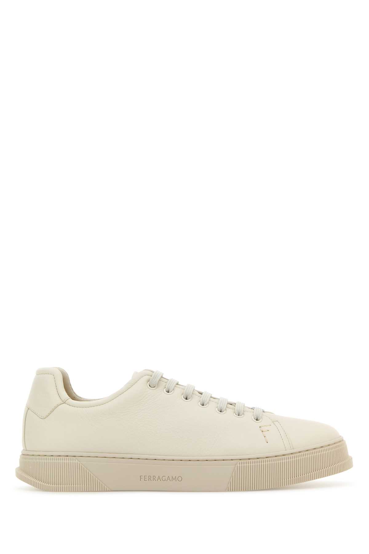 Ferragamo Ivory Leather Sneakers | italist