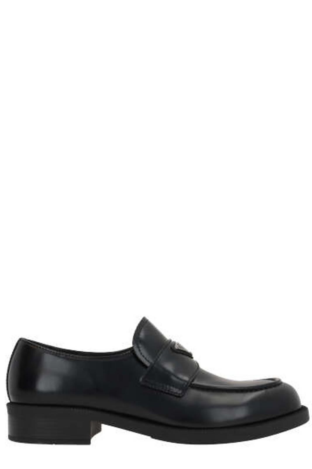 ♦PRADA♦エナメル 三角 ロゴ ローファー☆正規品☆ Prada - Calzature Donna Brown Suede Loafer | Mitchell Stores