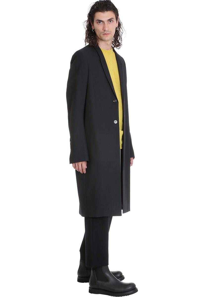 Rick Owens Moreau Coat Coat In Black Polyester | italist