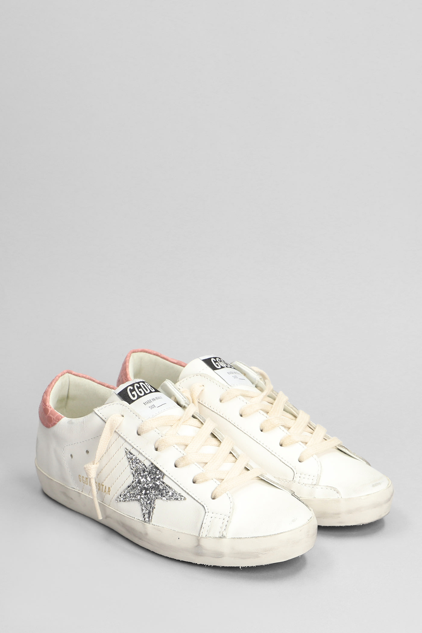 Golden Goose Super Star Leather And Glitter Sneakers