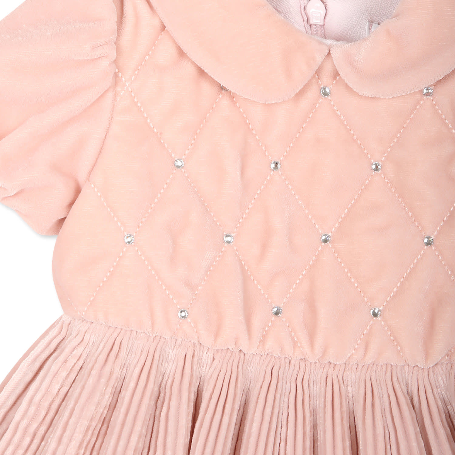 イタリア発 Monnalisa ★Grey チェック ピナフォアドレス★6-36M Monnalisa Pink Dress For Baby Girl With Rhinestones