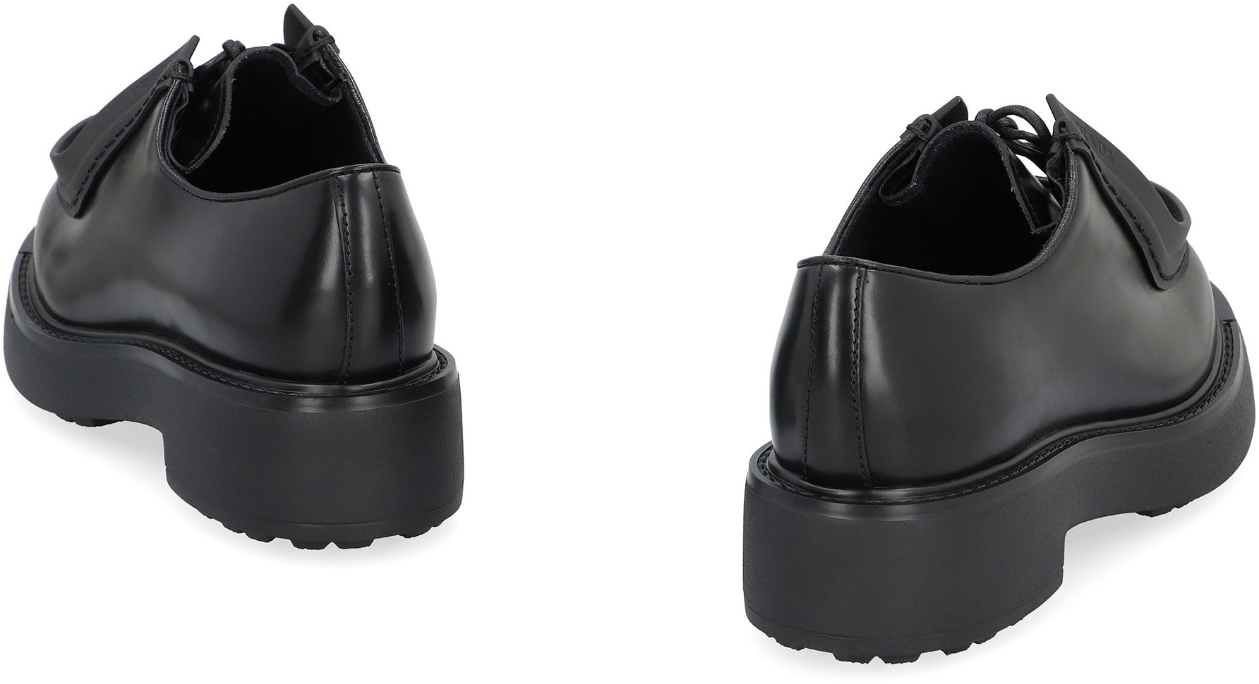 Prada Leather Lace-up Shoes | italist Prada Leather Lace-up Shoes | italist