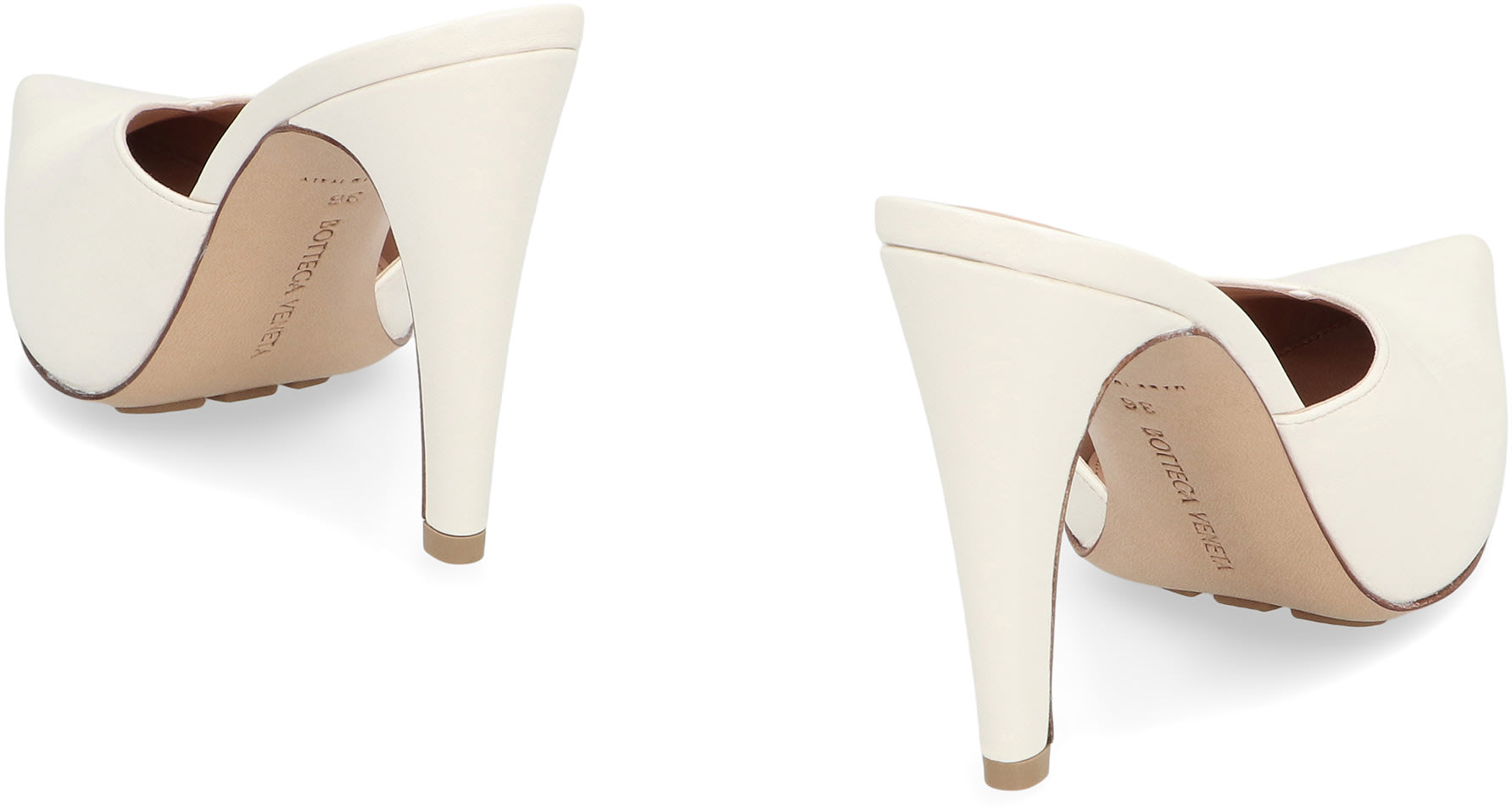 【送料&関税込】Bottega Veneta Punta Heeled Mules Bottega Veneta - Punta leather mules Bottega Veneta