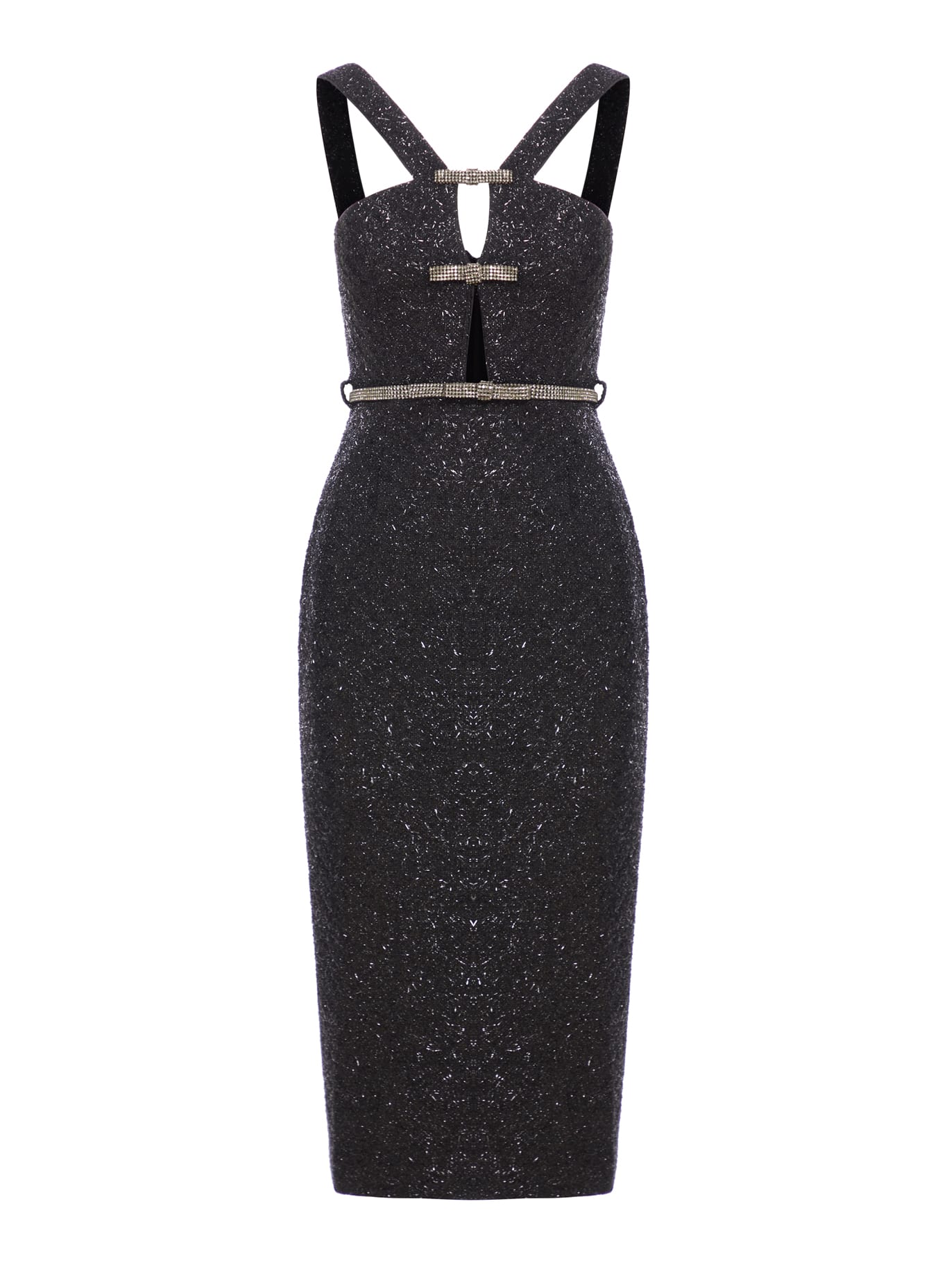 tinsel boucle midi dress