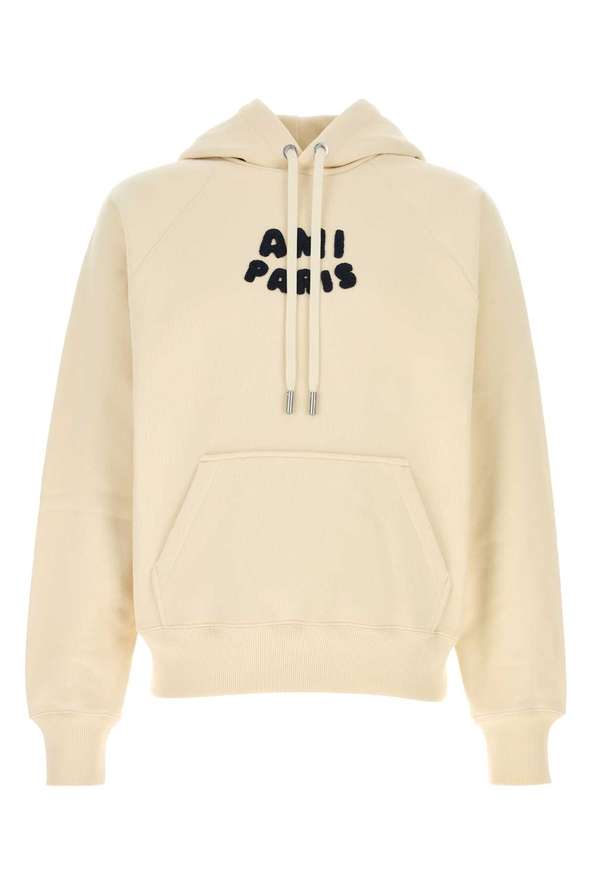 【AMI】 Alexandre Mattiussi Sweatshirts Cream ★人気 WHITE CREAM Ami de Coeur Patch Sweatshirt | AMI PARIS