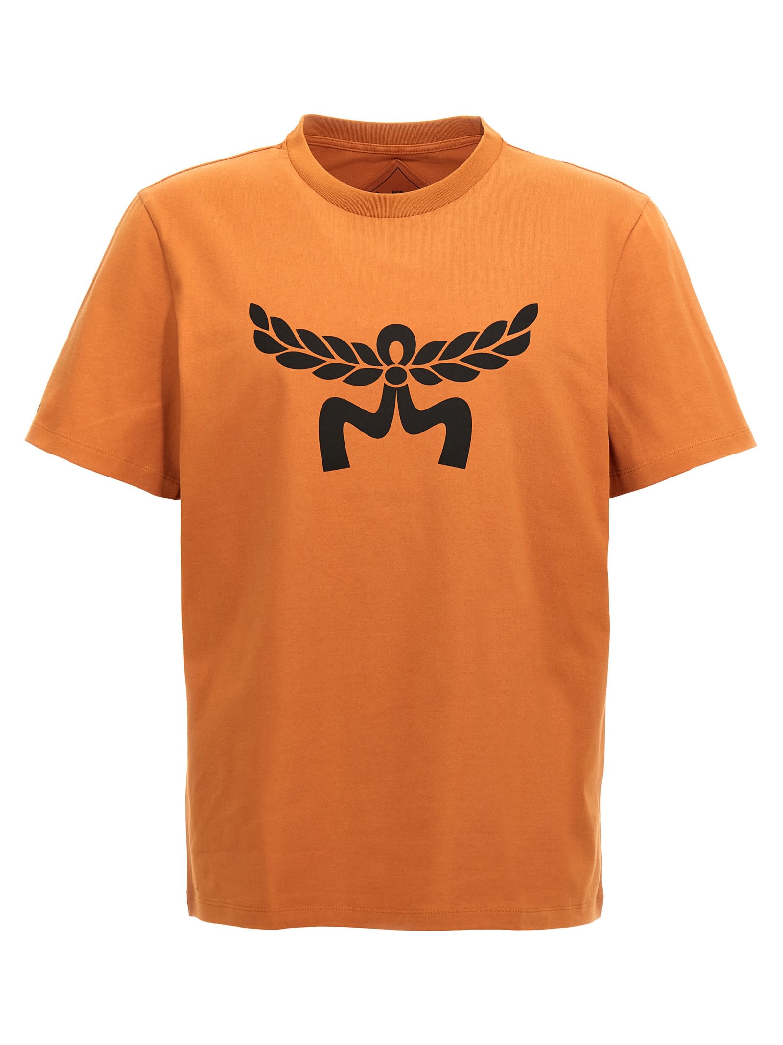 Tシャツ・カットソー MCM Men T Shirts MHTESMM05 ET Grey Large Laurel Logo Print T-Shirt in Organic Cotton Grey | MCM ®US