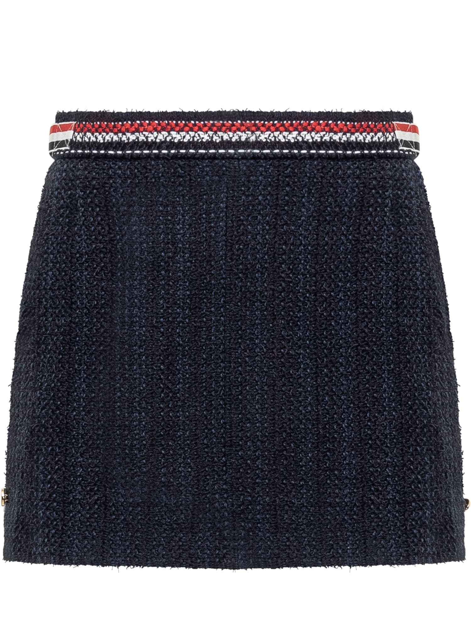 THOM BROWNE THIGH LENGTH SIDE TAB SKIRT THOM BROWNE THIGH LENGTH SIDE TAB SKIRT