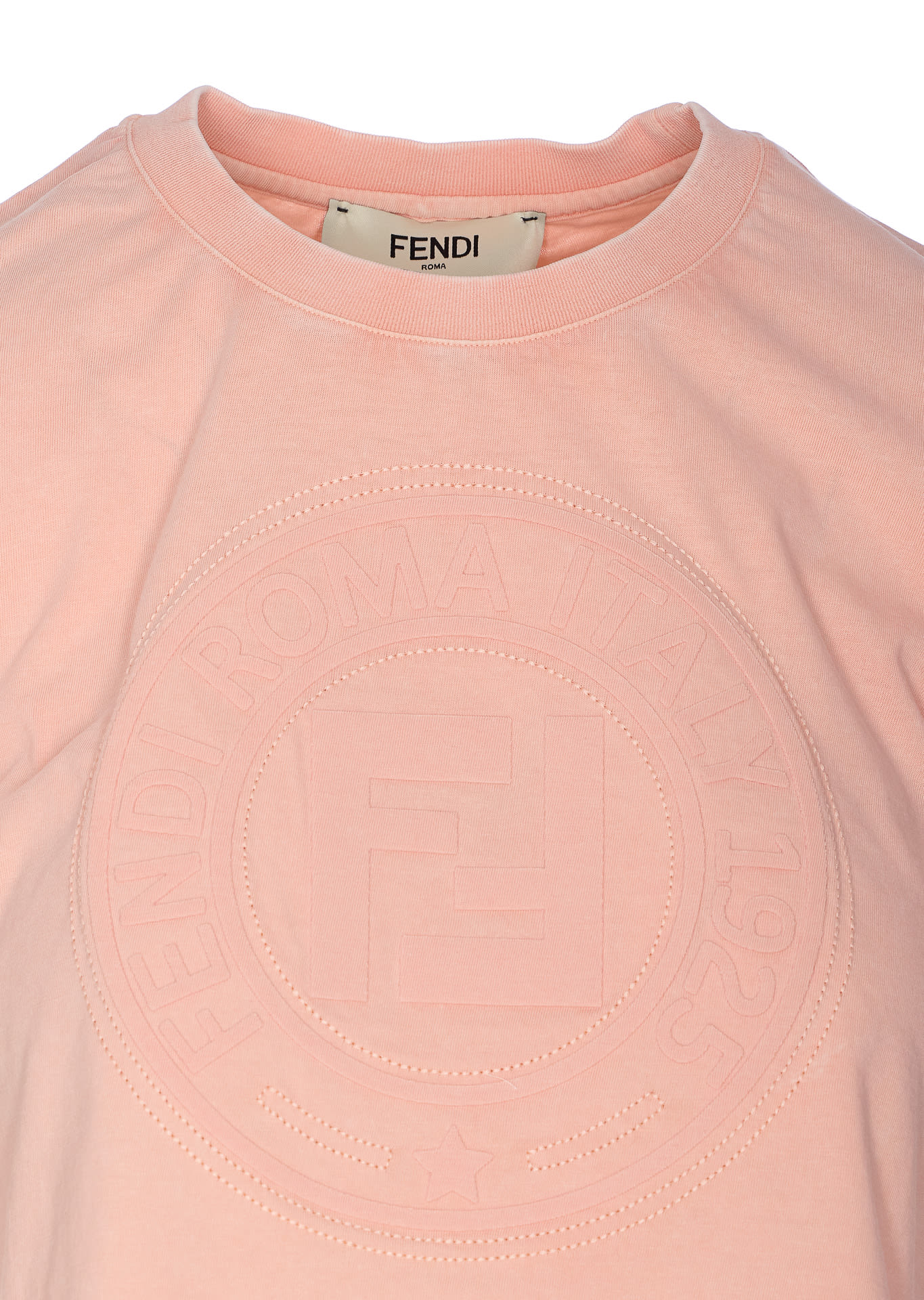 Tシャツ・カットソー Fendi Pink Cotton T-Shirt Fendi - Pink Cotton FF Bag T-Shirt | Childrensalon Outlet