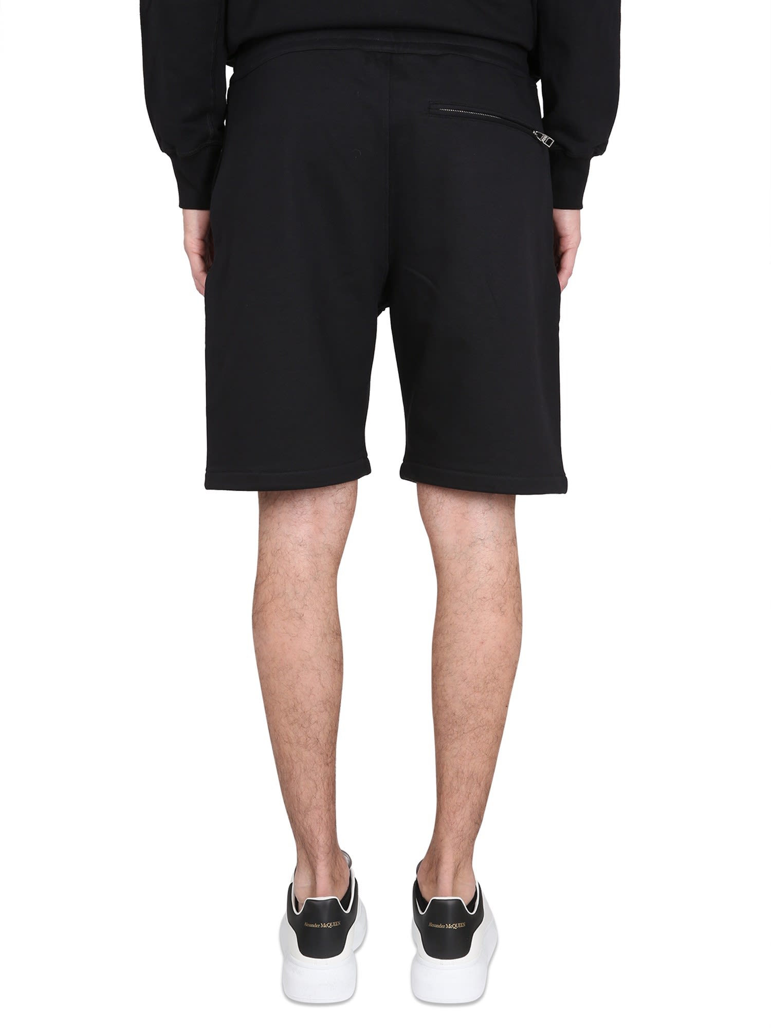 Alexander McQueen Bermuda Shorts With Graffiti Logo Print