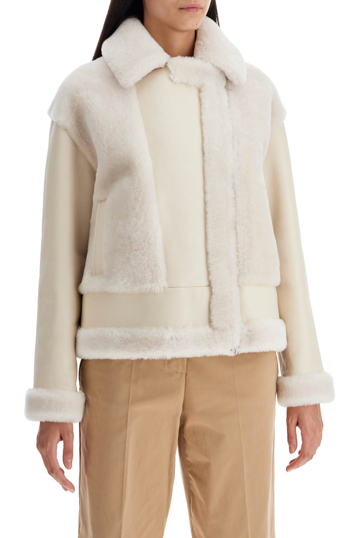 レザージャケット・コート BLANCHA Straight merino shearling jacket (25069 300MASTICE) Blancha Shearling Jacket | italist