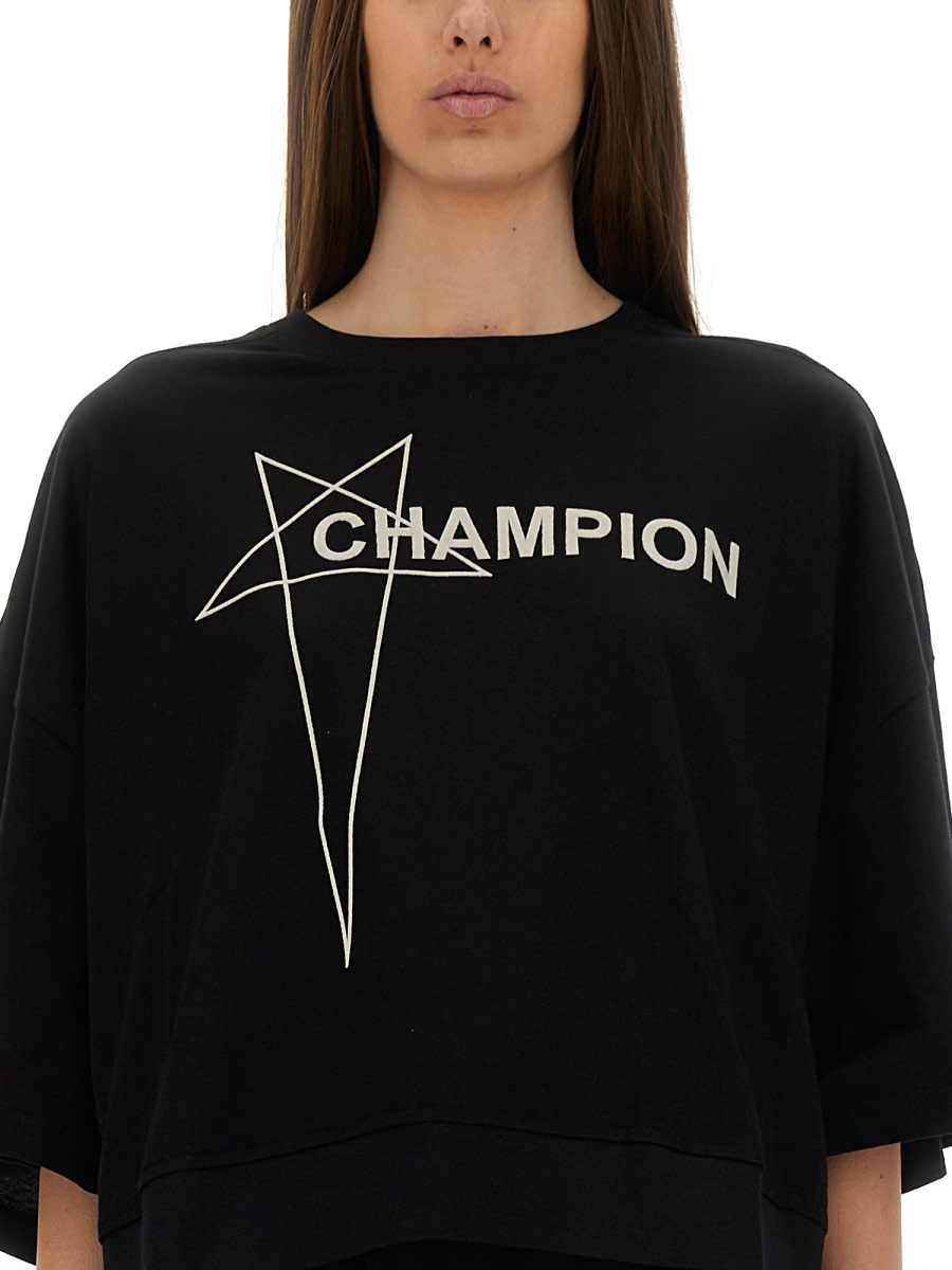 【Rick Owens × Champion】  T CROPPED Rick Owens - Rick Owens x Champion Tommy Cropped T-shirt