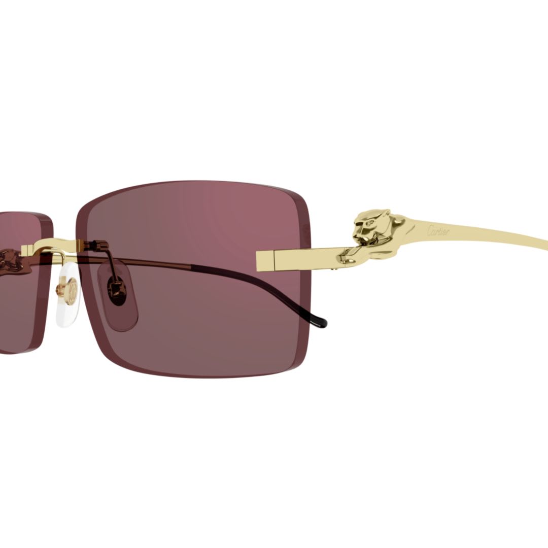 サングラス Cartier Cartier - CT0430S - 009 gold gold red Cartier Eyewear Ct0430s009 Gold Gold Red | italist